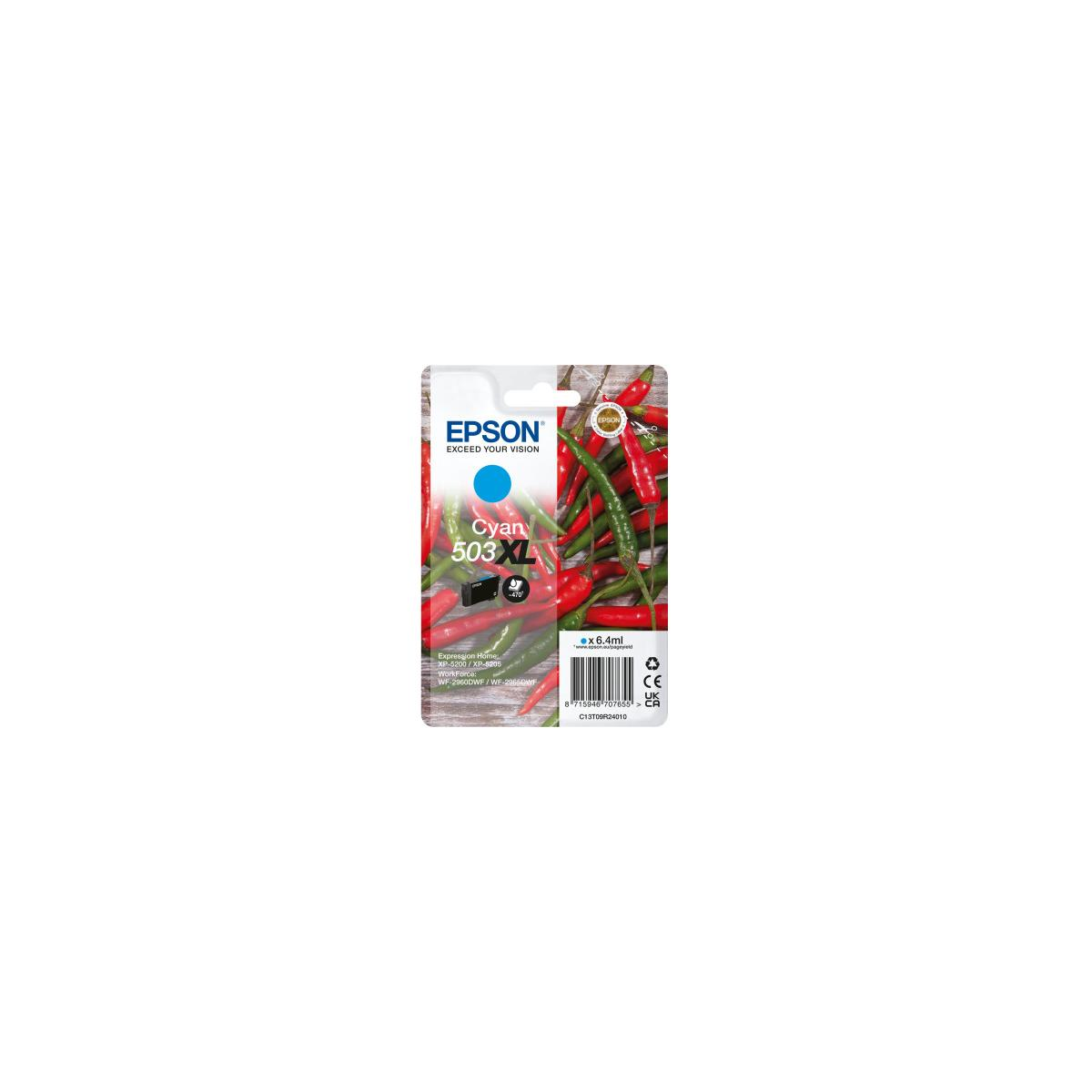 Epson Cyan 503XL inktcartridge met rode en groene pepers