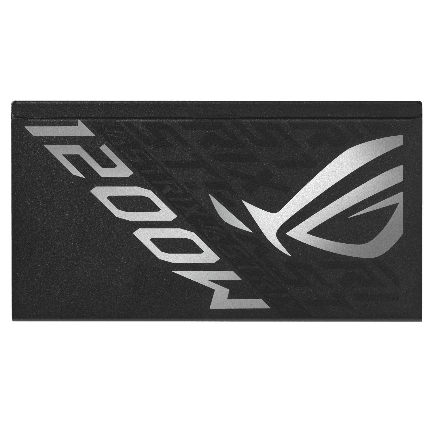 Alimentation noire avec texte argenté « 1200W » et logo ROG.