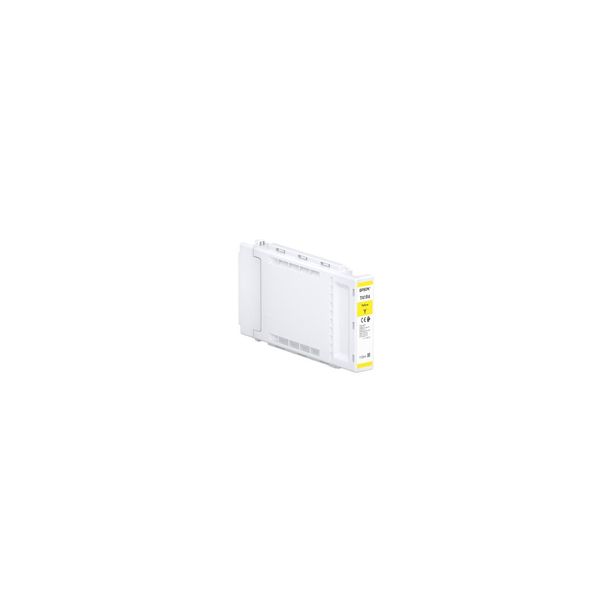 Żółty tusz Epson T41B4 z oznaczeniem CE na białym tle.