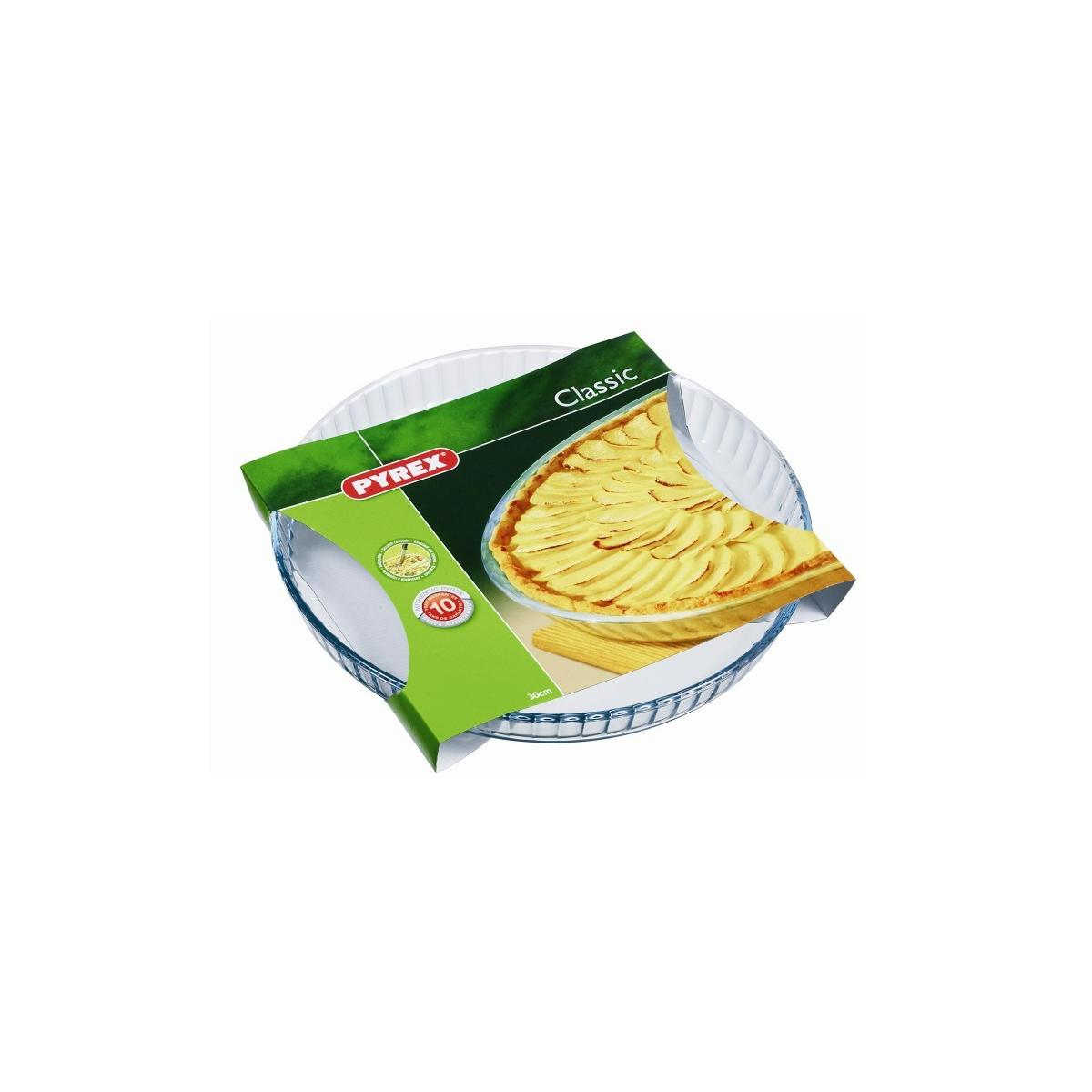 Glas-Tarteform mit Apfelkuchen-Verpackung von Pyrex.