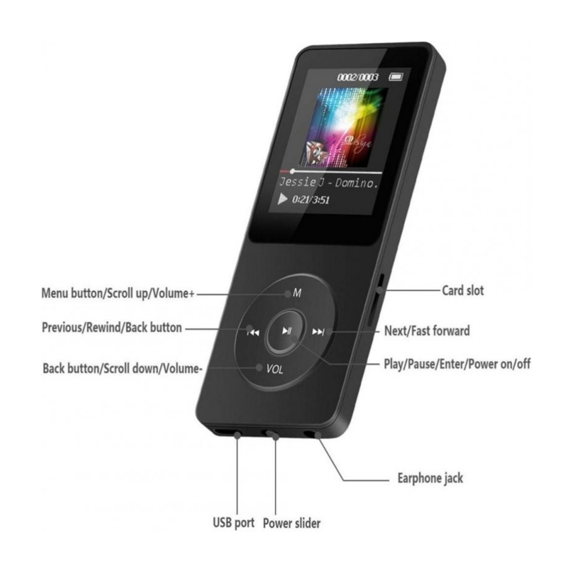 Ein schwarzer MP3-Player zeigt das Albumcover von Jessie J - Domino.