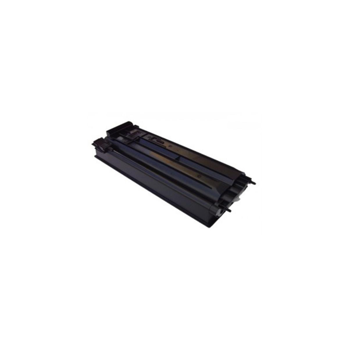 Un gruppo cartuccia toner nero su sfondo bianco.