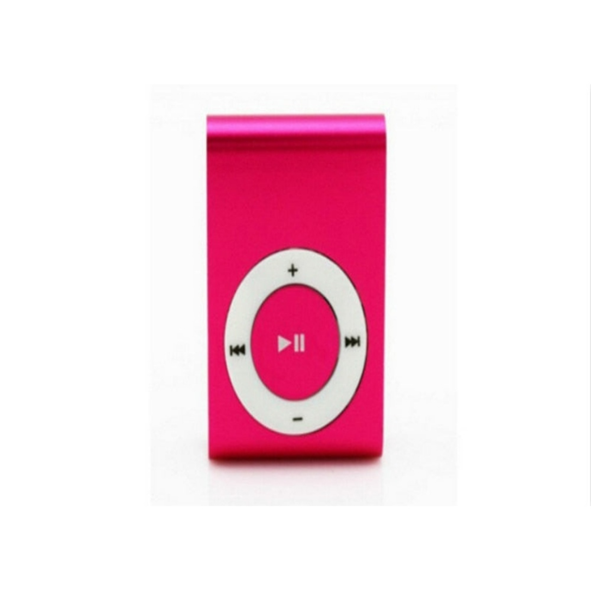 Ein kleiner pinker MP3-Player mit einem weißen Steuerungskreis.