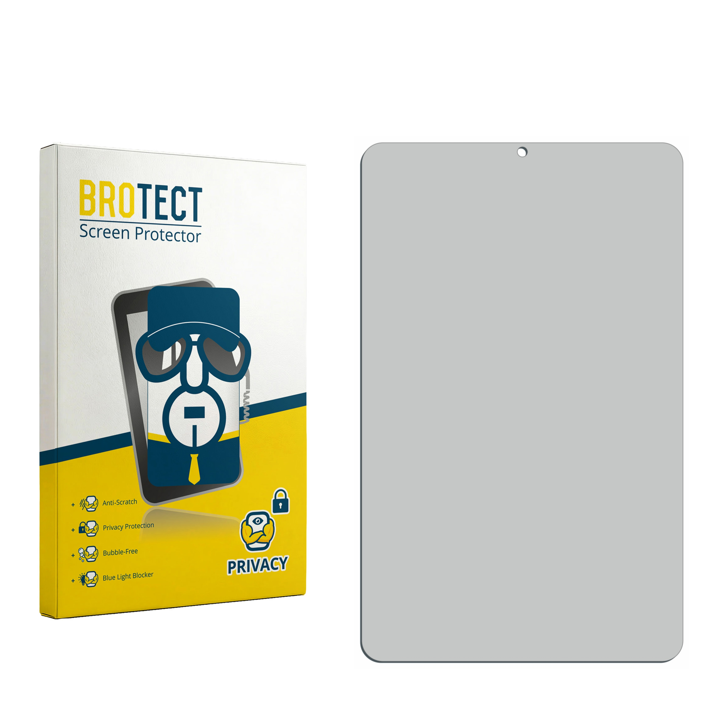 Verpackung und Displayschutzfolie für ein Tablet