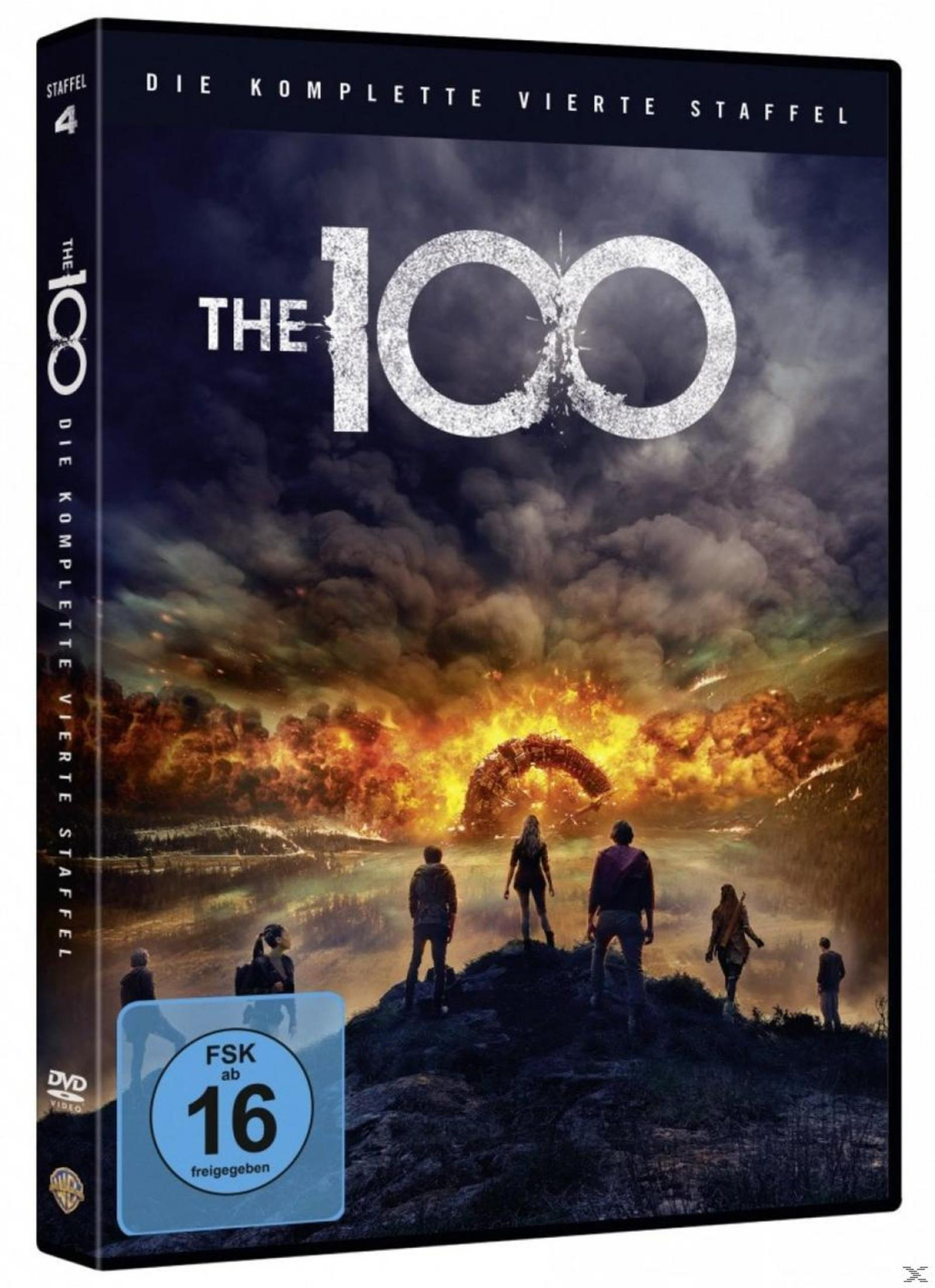 Staffel 4 DVD-Cover: Gruppe steht vor Flammen und Trümmern.
