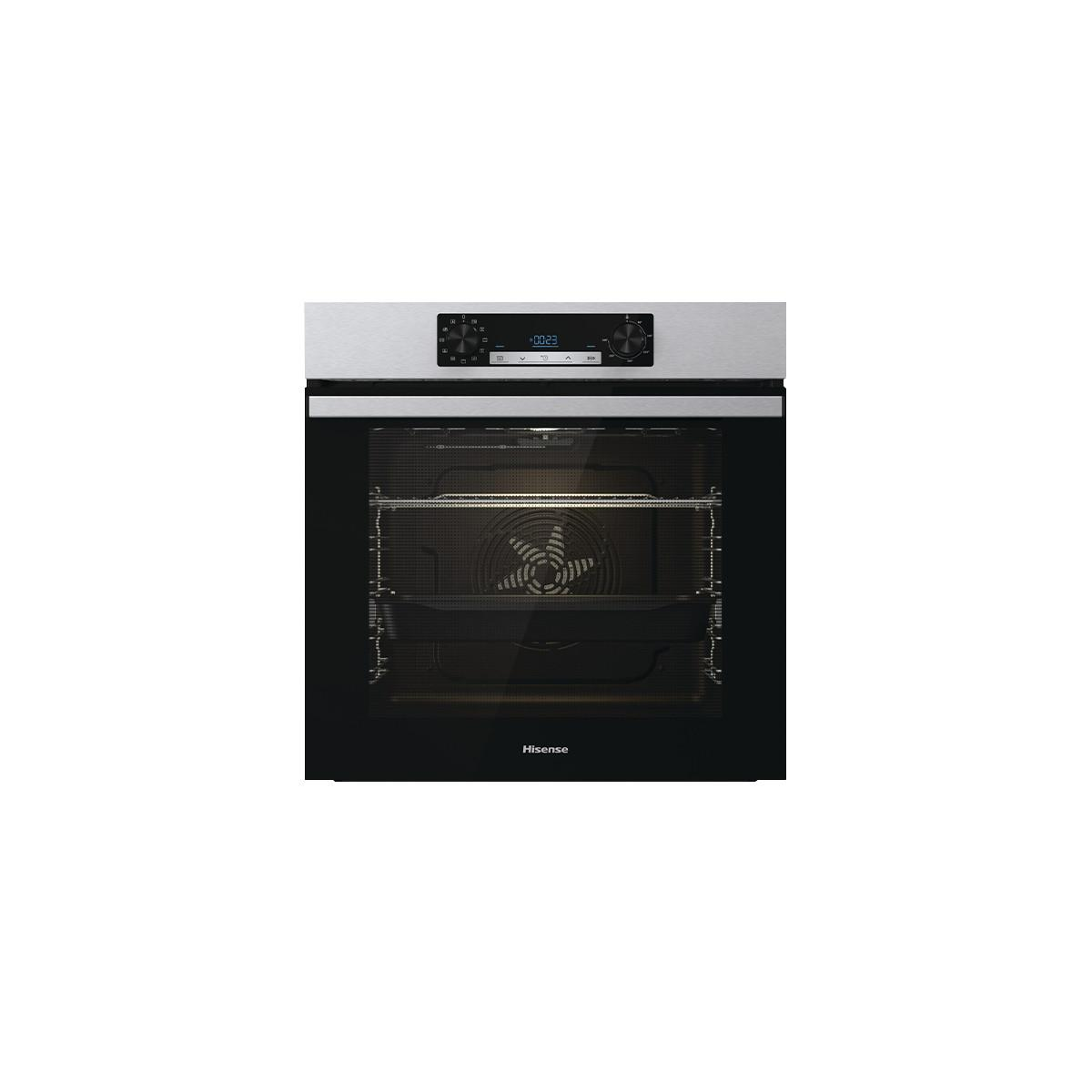 Un moderno forno Hisense con display digitale e ventola.