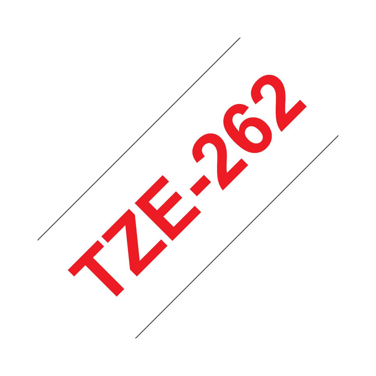 Roter Text TZE-262 auf weißem Grund, diagonal aufgedruckt.