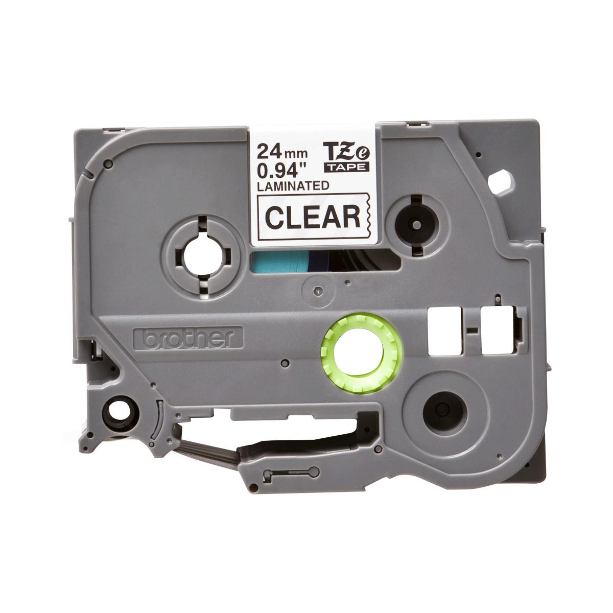 Cartouche de ruban Brother TZe grise pour ruban transparent laminé de 24mm.