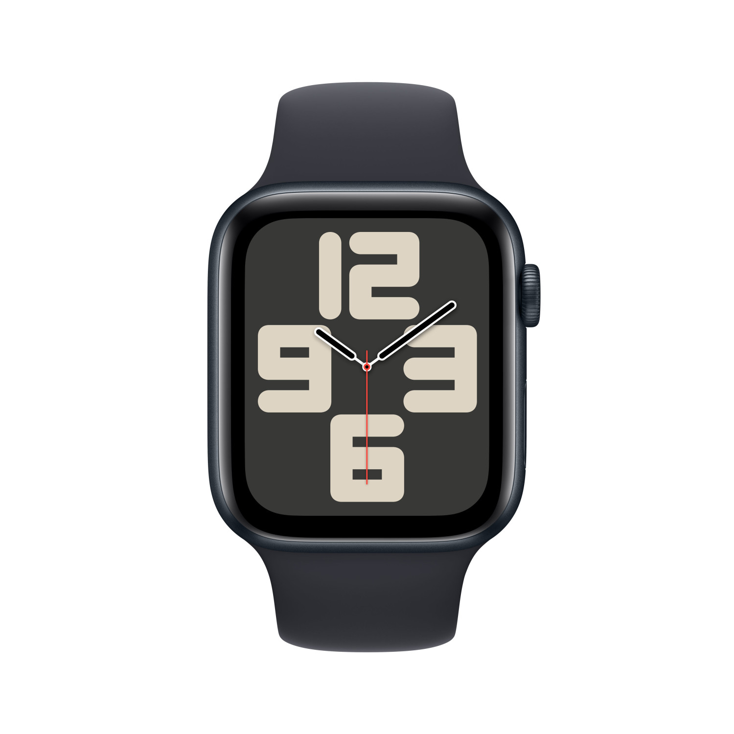 Smartwatch grigio scuro con display digitale che mostra 12, 9, 3 e 6.