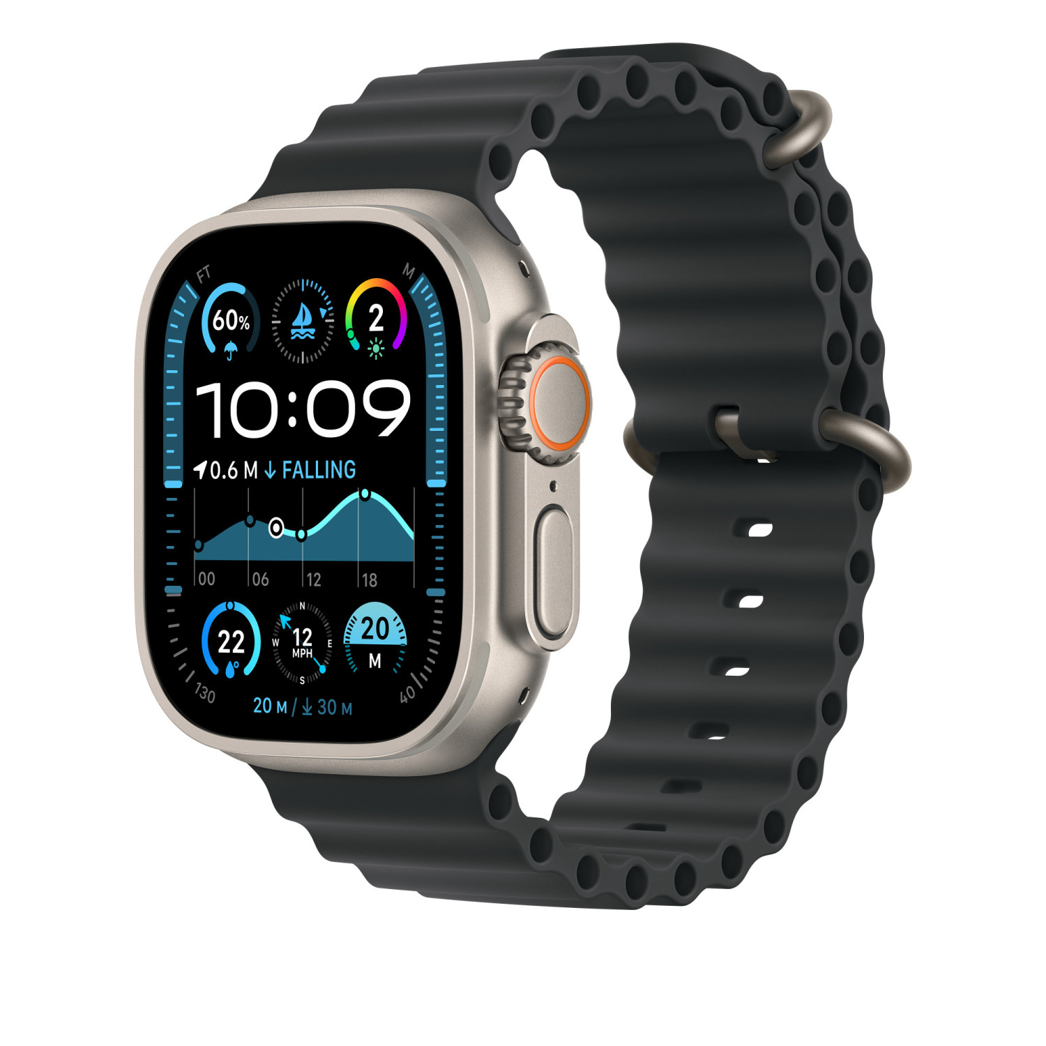 Uno smartwatch argentato con cinturino grigio scuro mostra 10:09, 60% batteria e dati fitness.