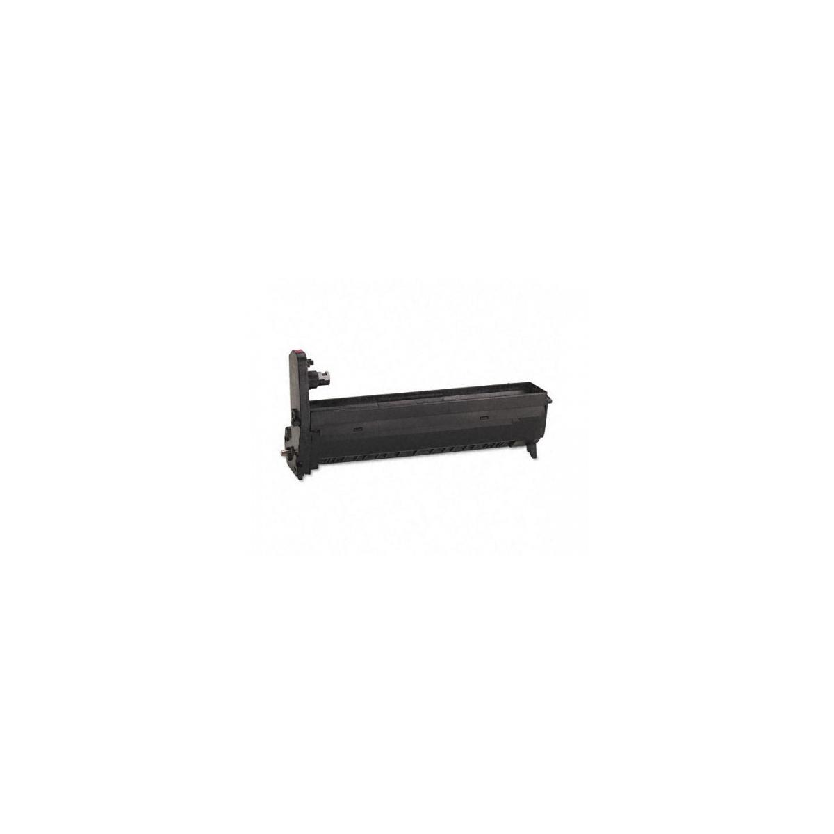 Cartuccia toner nera con maniglia sul lato sinistro.