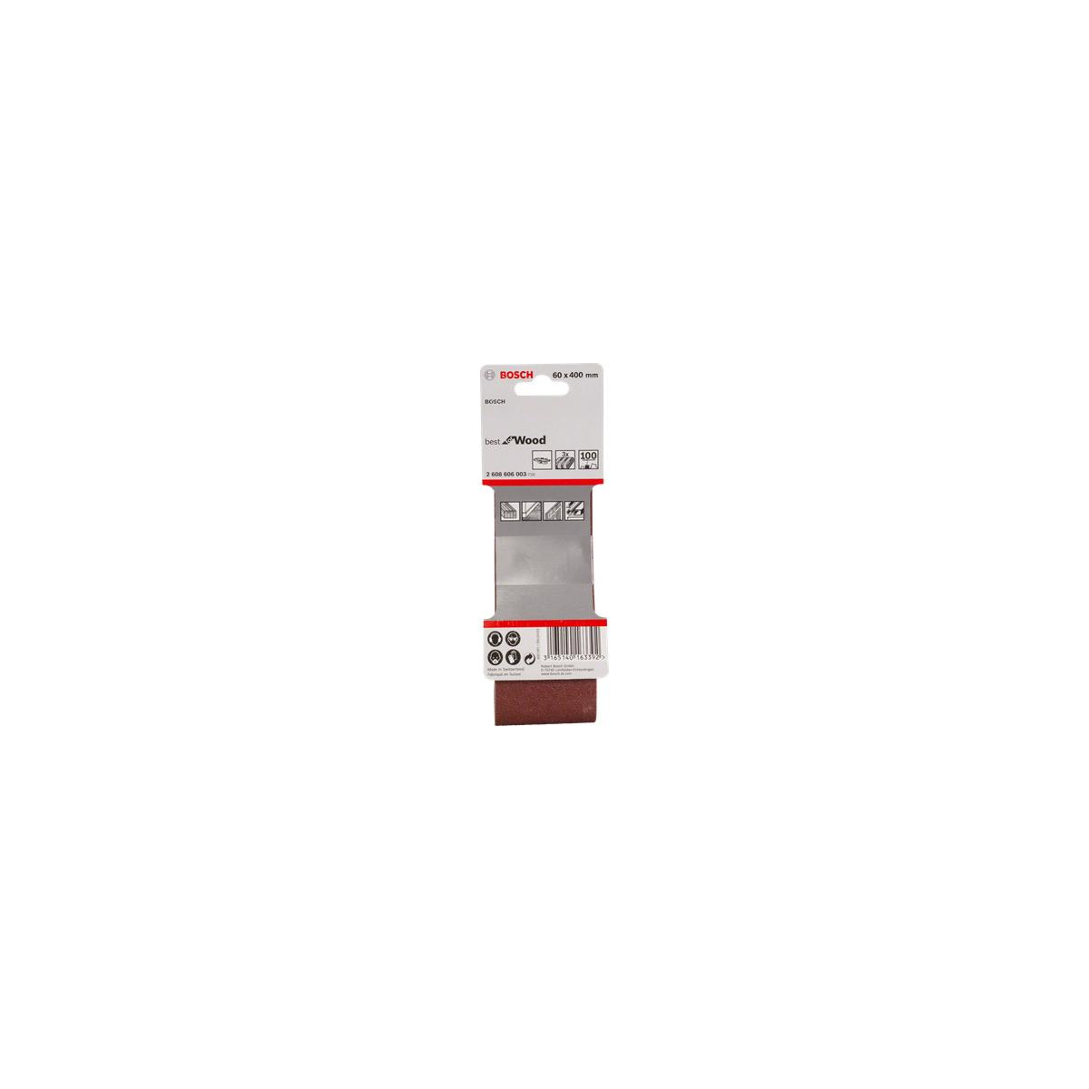 Nastro abrasivo Bosch 60x400mm, grana 100, per legno