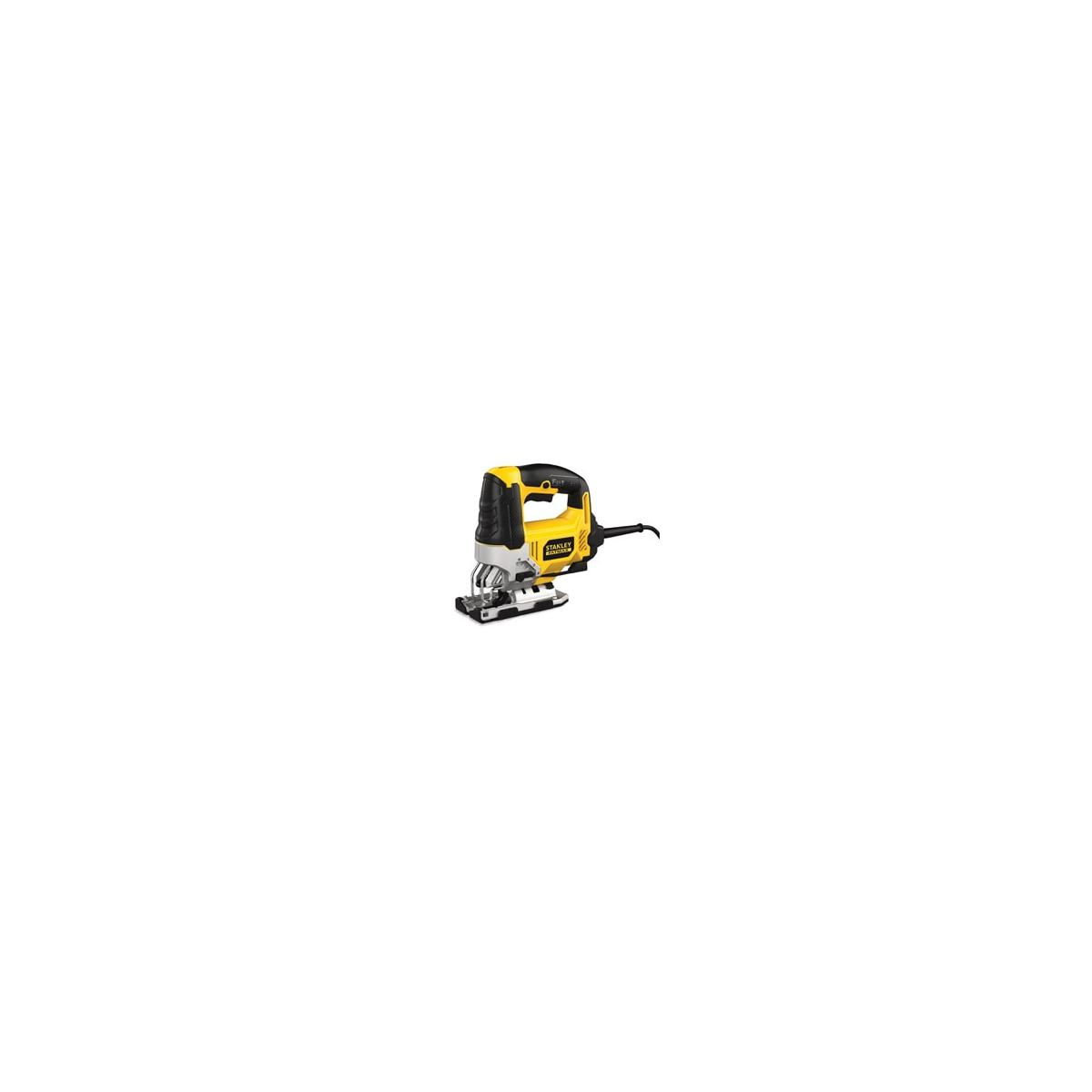A yellow and black jigsaw tool with a cord.