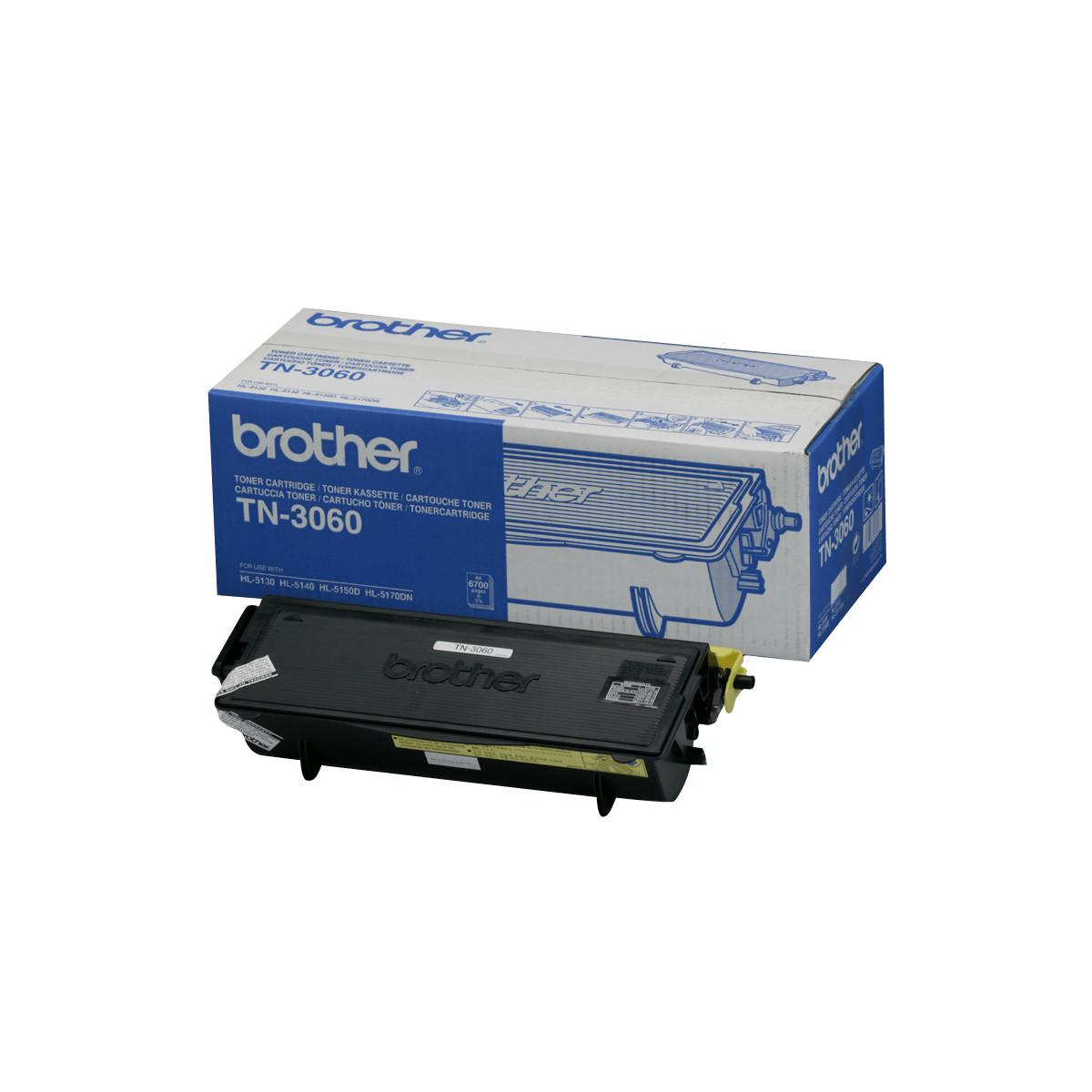 Brother TN-3060 toner cartridge and packaging on a white background.
