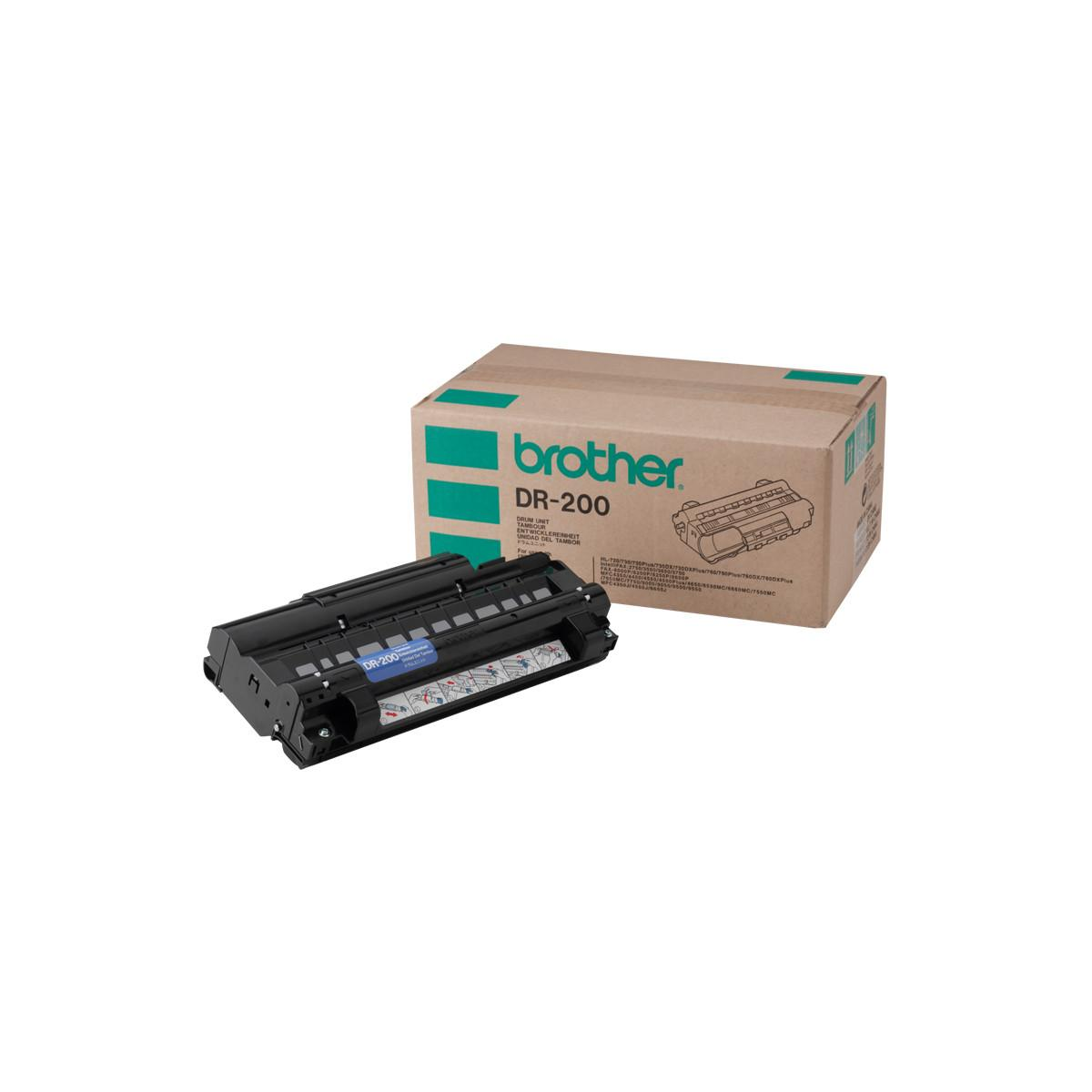 Ein Brother DR-200 Trommel-Einheit mit Verpackung.