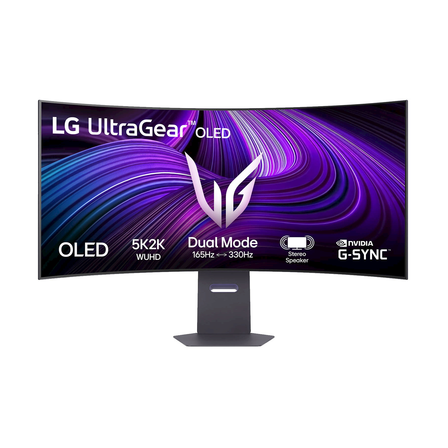 Un monitor curvo LG UltraGear OLED con risoluzione 5K2K WUHD e Dual Mode.