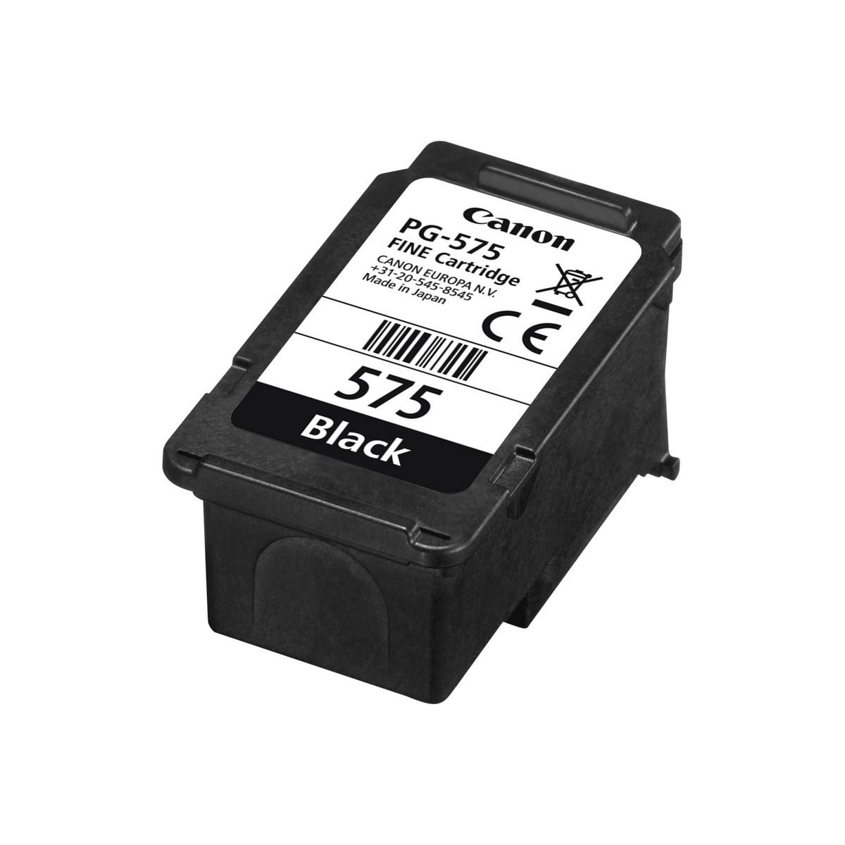 Black Canon PG-575 ink cartridge with CE mark and barcode.