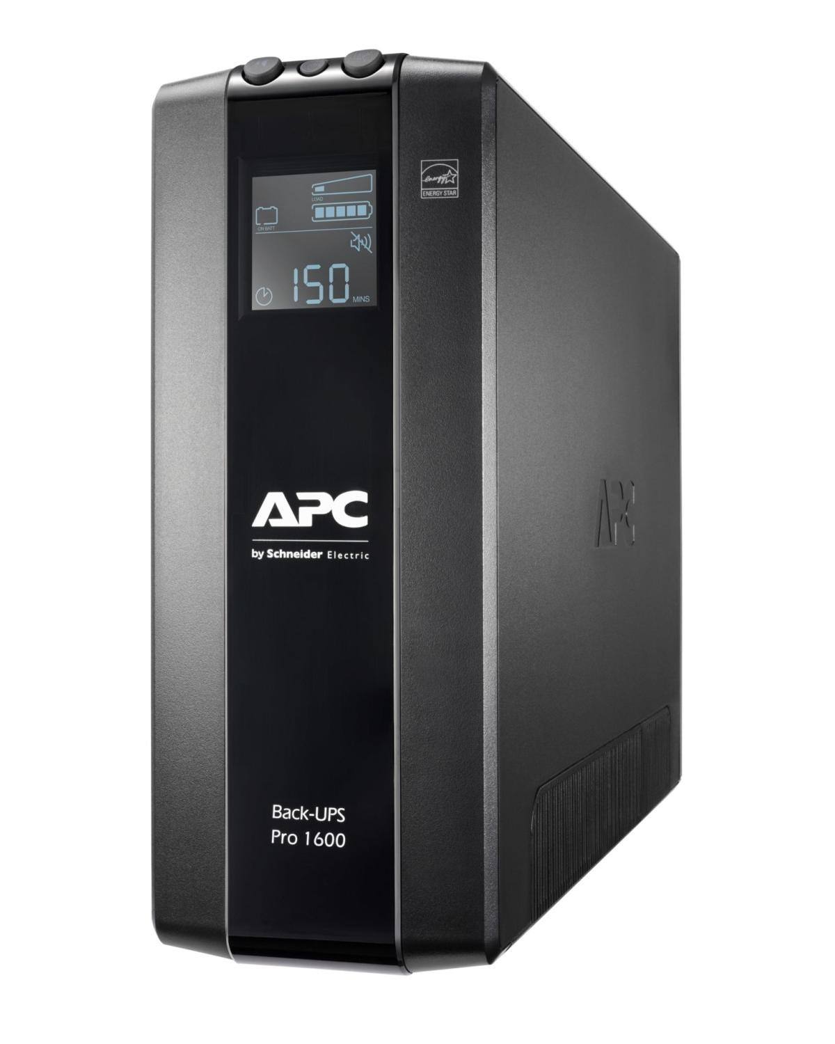 APC Back-UPS Pro 1600 nero con display digitale e logo Energy Star.