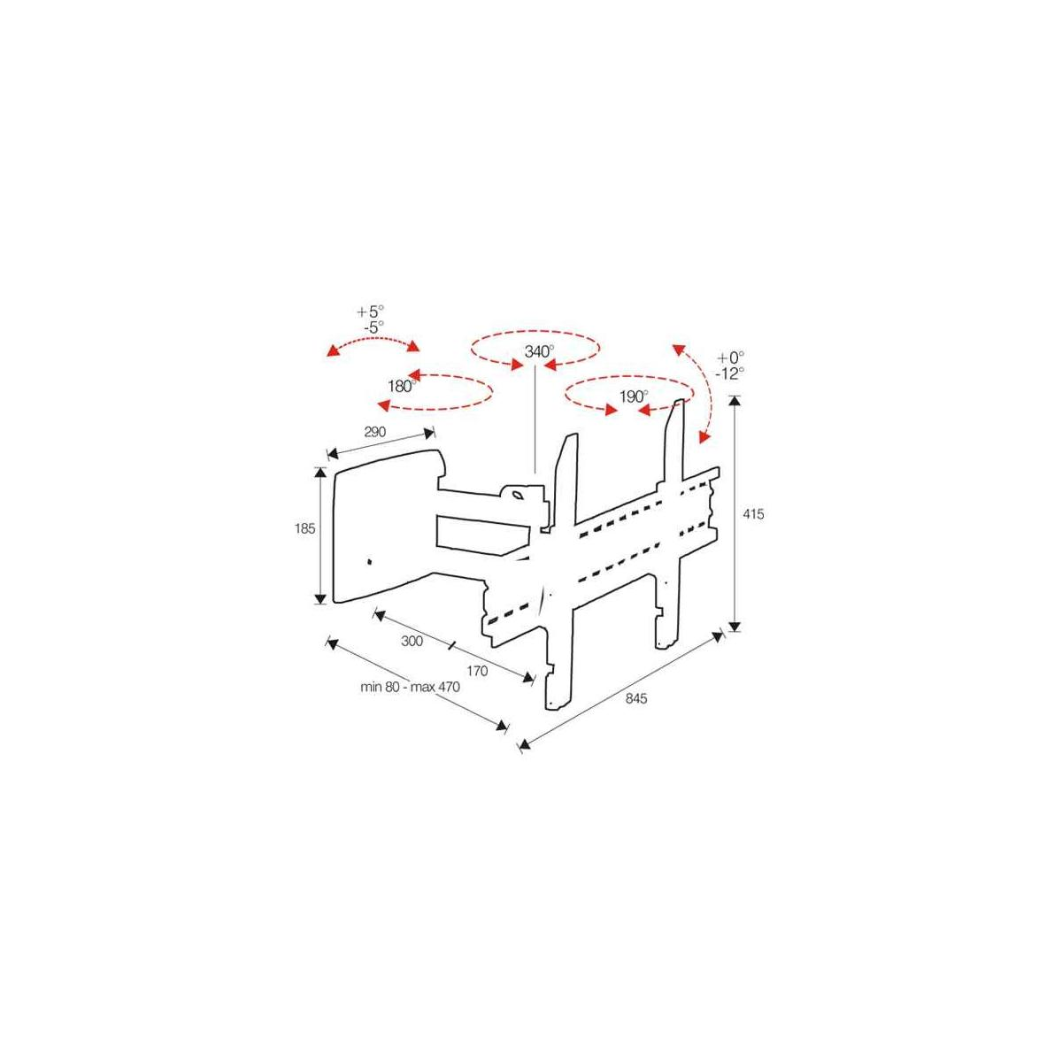 Disegno tecnico con dimensioni e angoli. Un componente complesso.