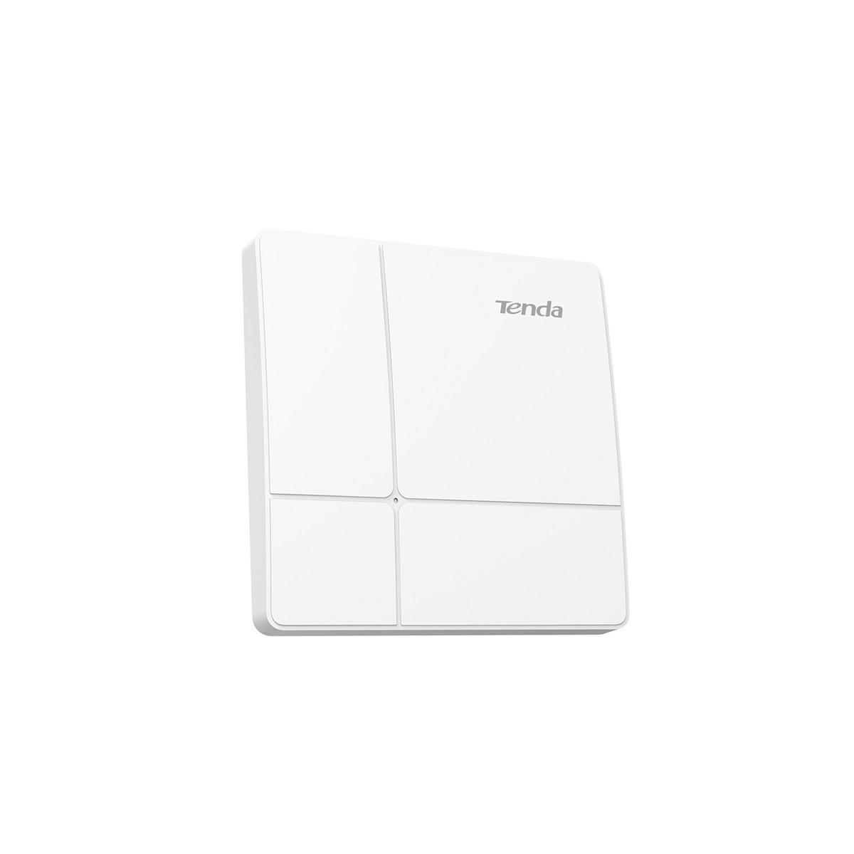 Un dispositivo Tenda blanco con cuatro segmentos y un punto pequeño.