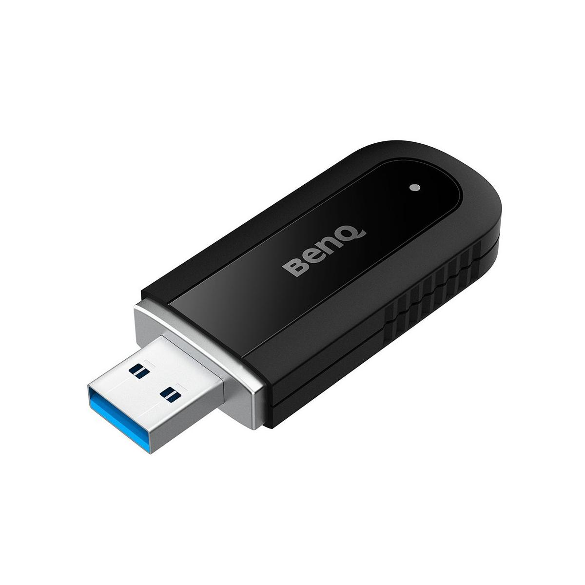 A black BenQ USB dongle with a blue connector.
