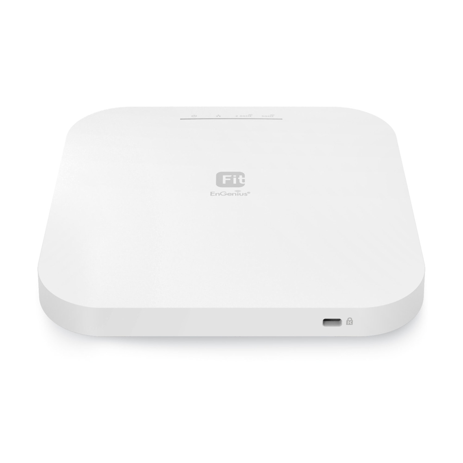 Un routeur Wi-Fi blanc et plat avec le logo "Fit EnGenius" et des voyants.
