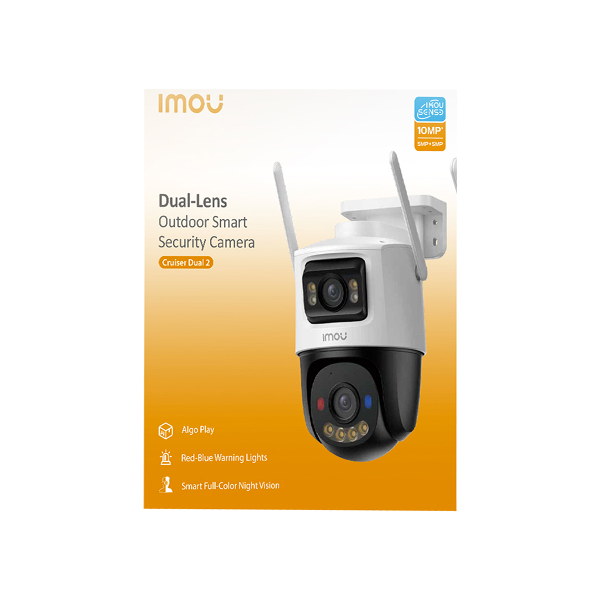 Imou Dual-Lens Outdoor Smart Security Camera Cruiser Dual 2 with night vision.