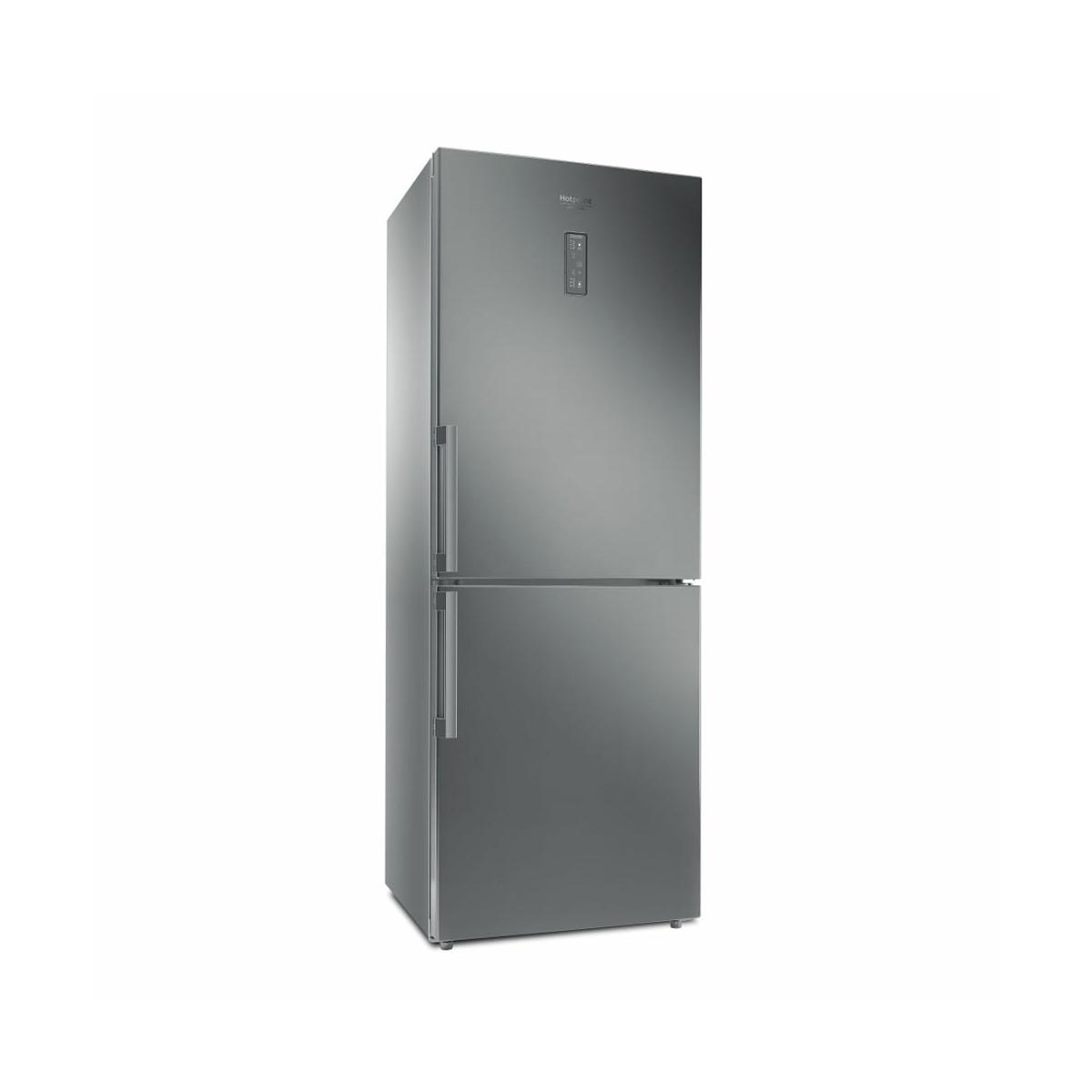 Frigorifero indipendente in acciaio inox a due porte con display touchscreen.