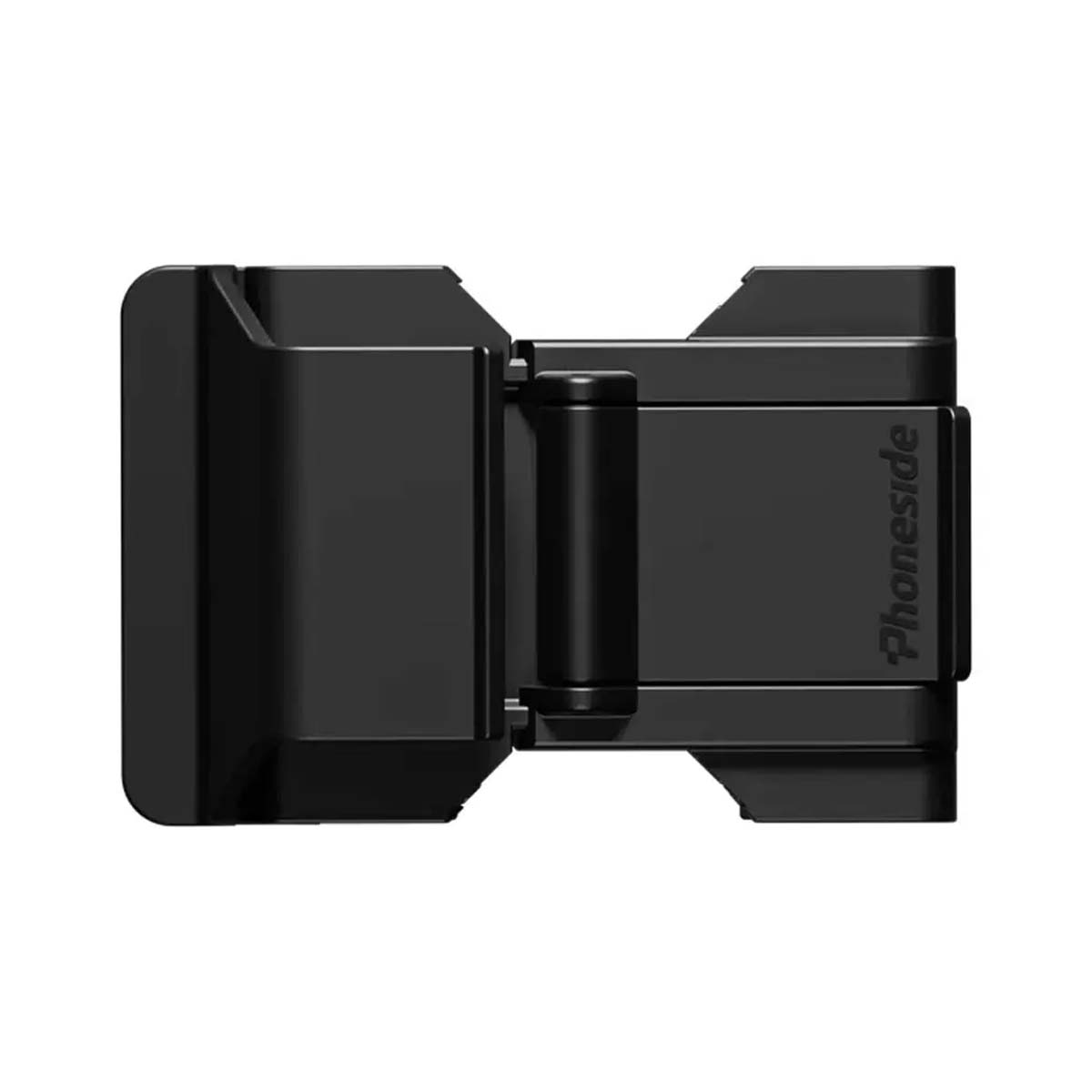 Un support rectangulaire noir pour smartphone avec le logo "Phoneside".