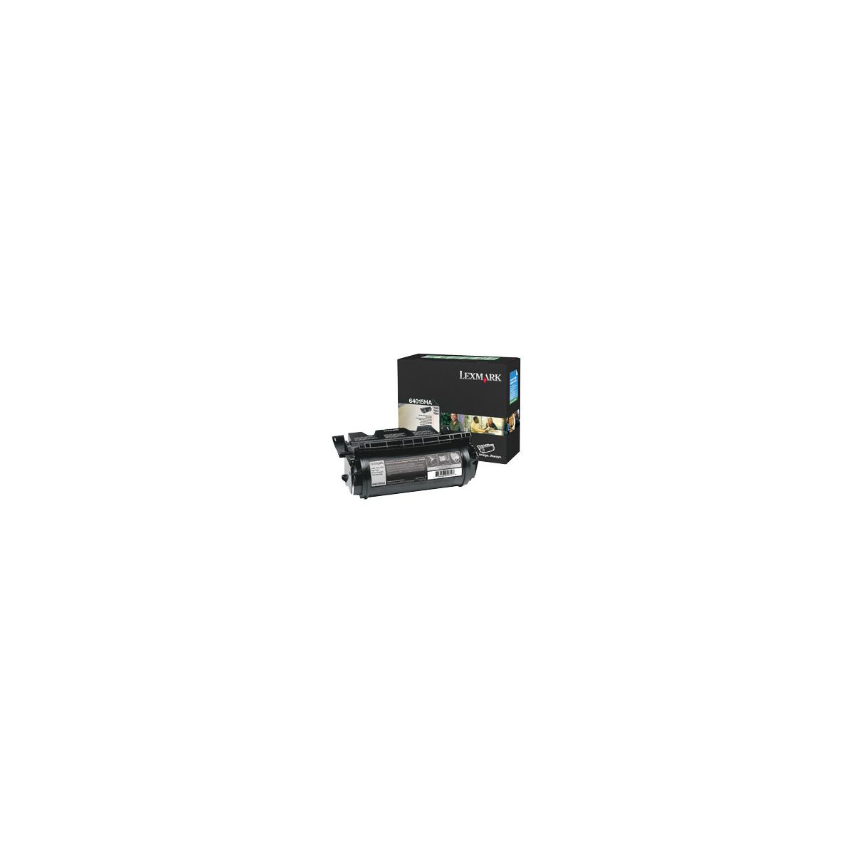 Cartuccia toner Lexmark 64019HA con scatola, foto studio su sfondo bianco.