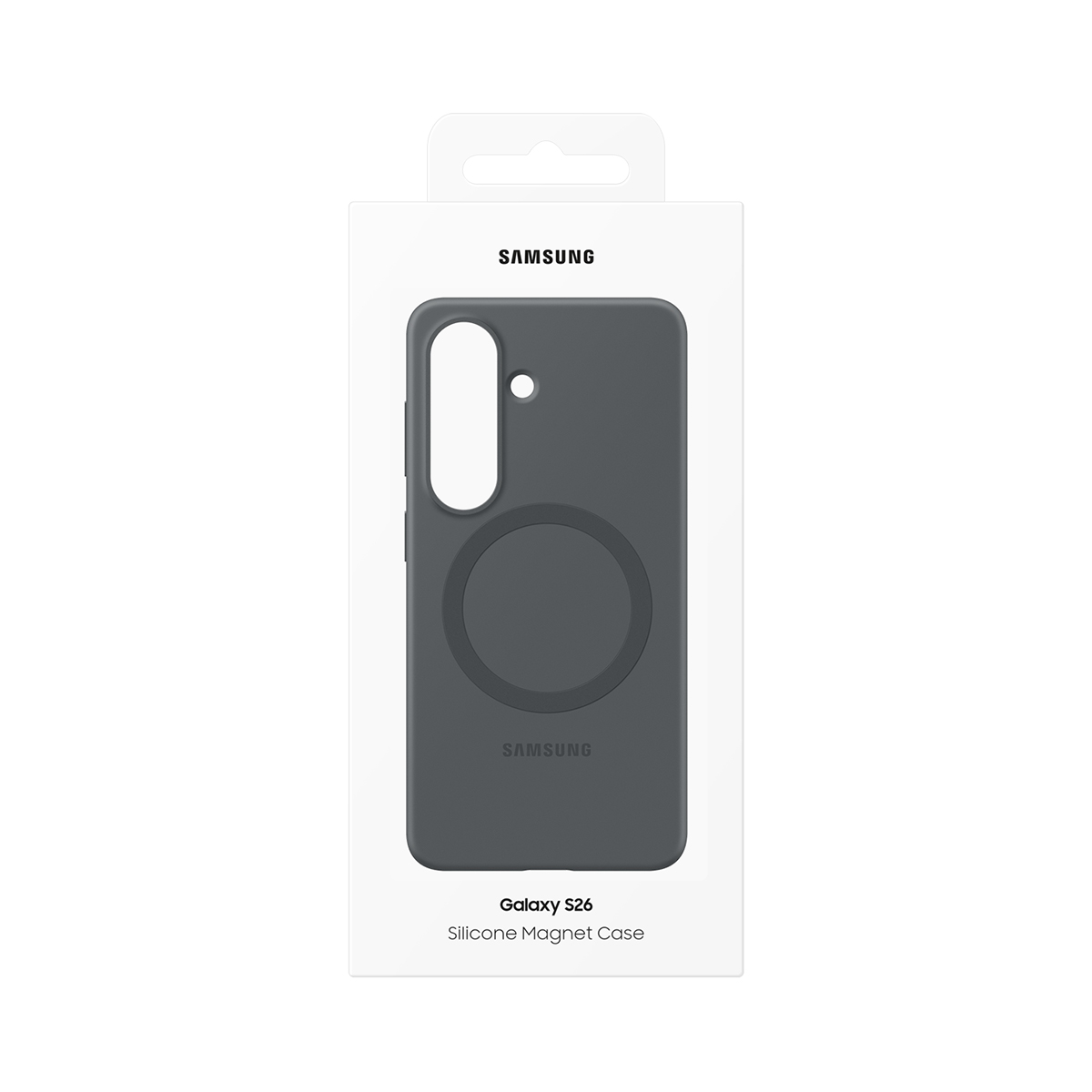Custodia in silicone grigia per Samsung Galaxy S26 con anello magnetico
