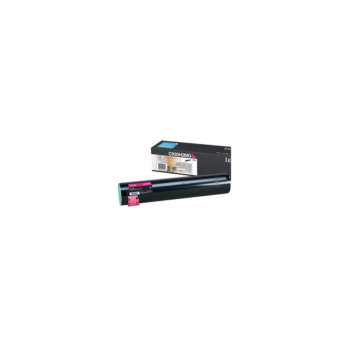 Cartuccia toner magenta e scatola. Etichetta C930H2MG visibile.