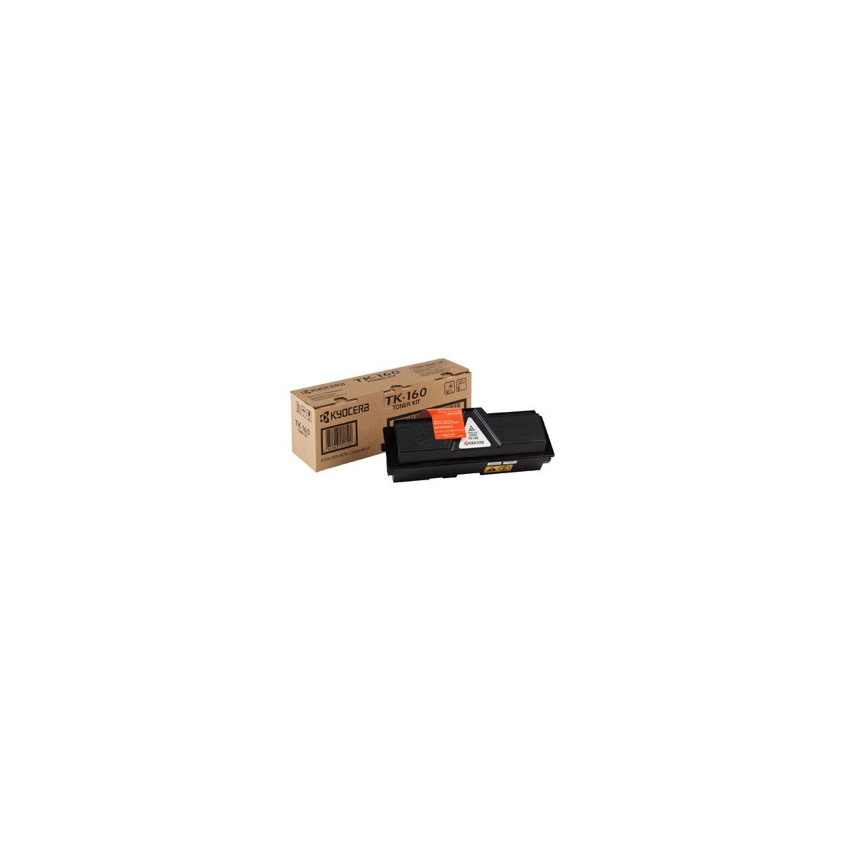 Scatola Kit Toner Kyocera TK-160 e cartuccia toner nera con etichetta.