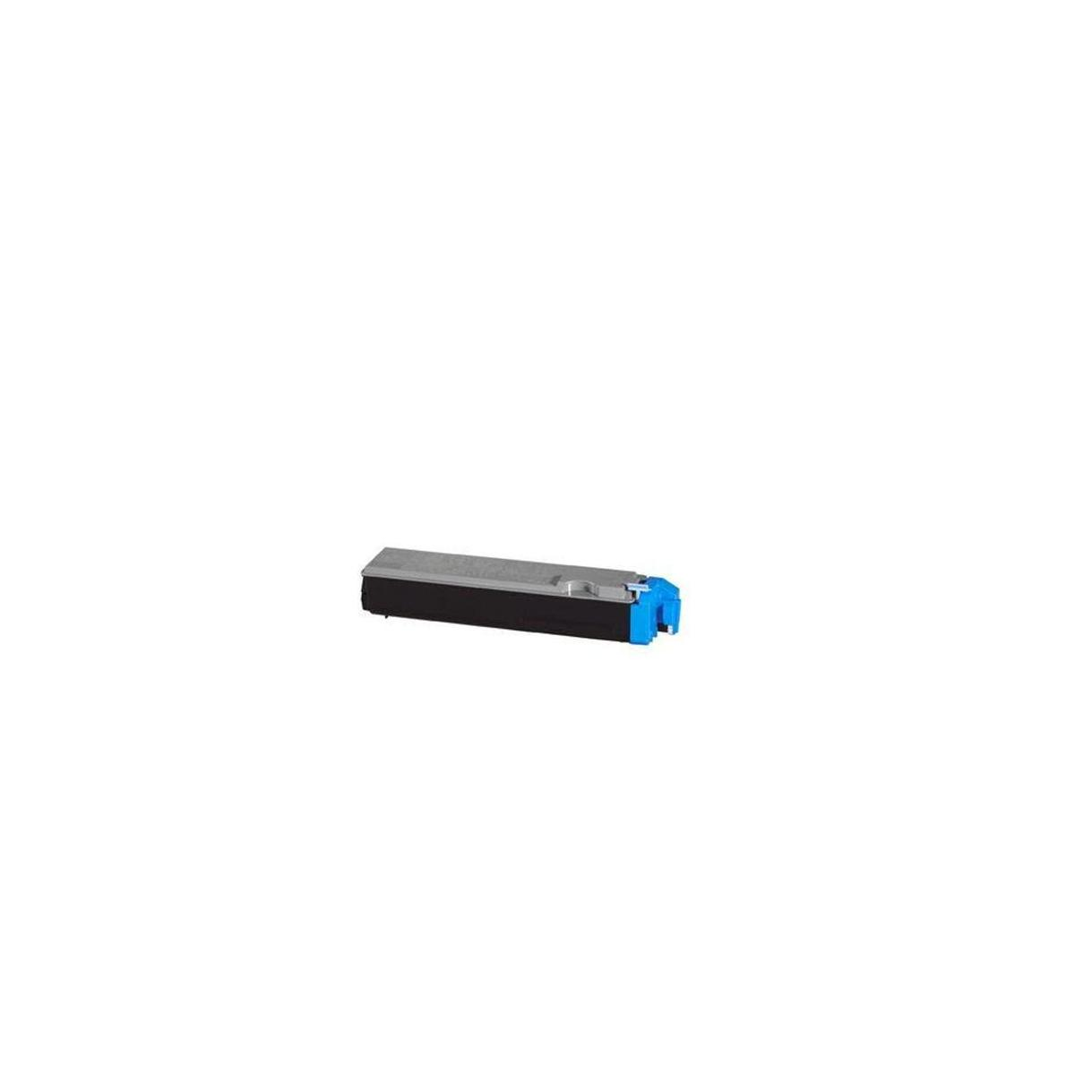 Un modulo cartuccia toner blu e grigio su sfondo bianco.