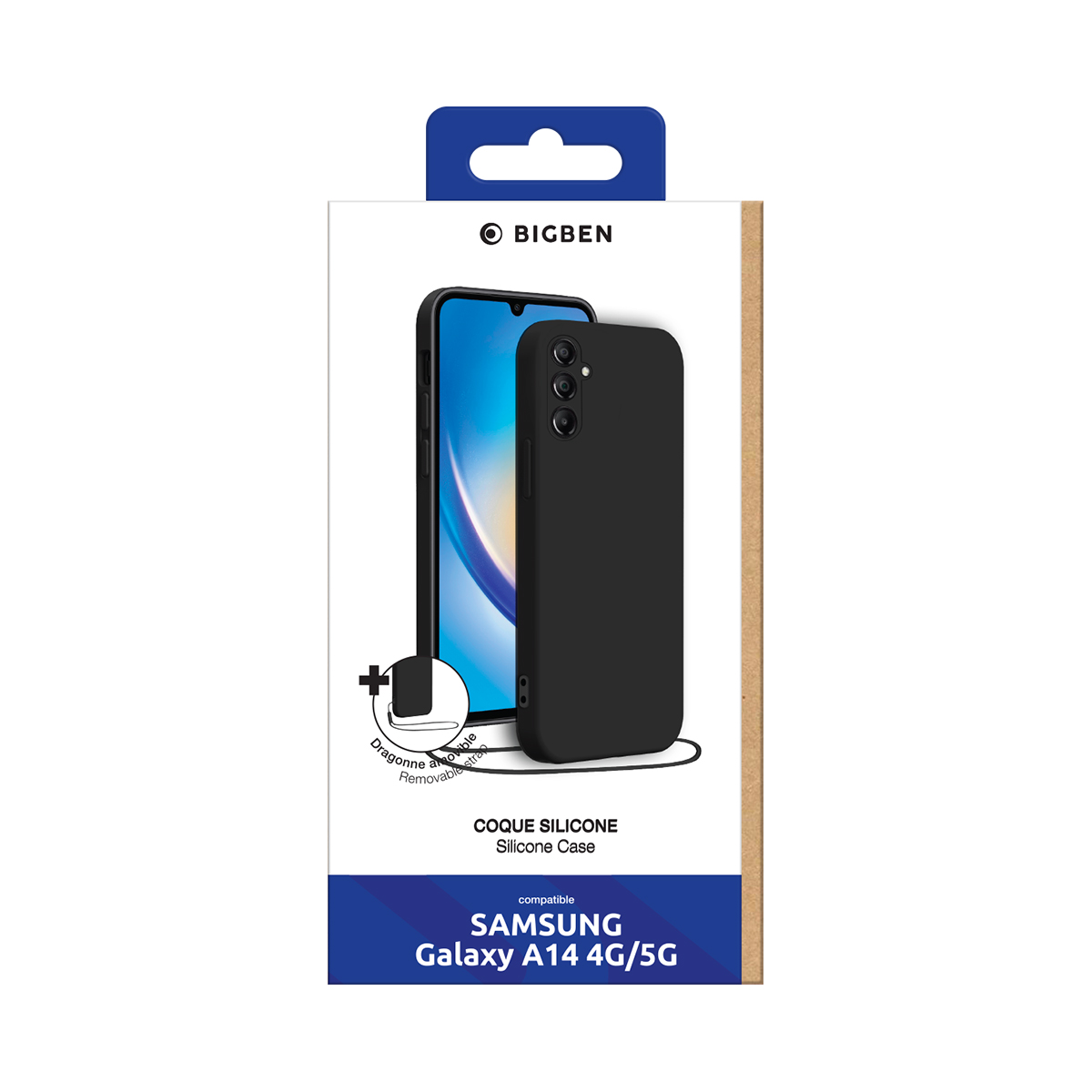 Schwarze Handyhülle aus Silikon für Samsung Galaxy A14 4G/5G