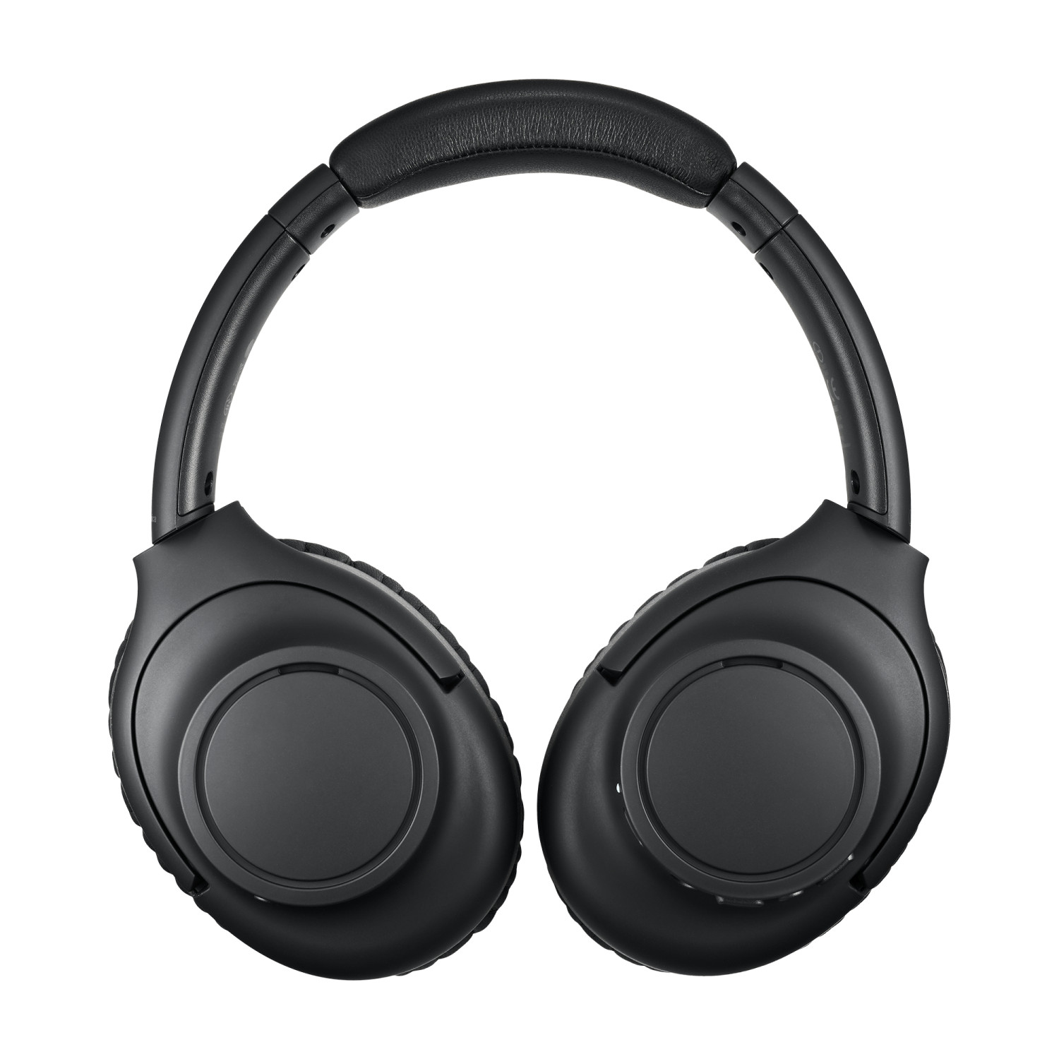 Cuffie nere over-ear con archetto imbottito e padiglioni rotondi.