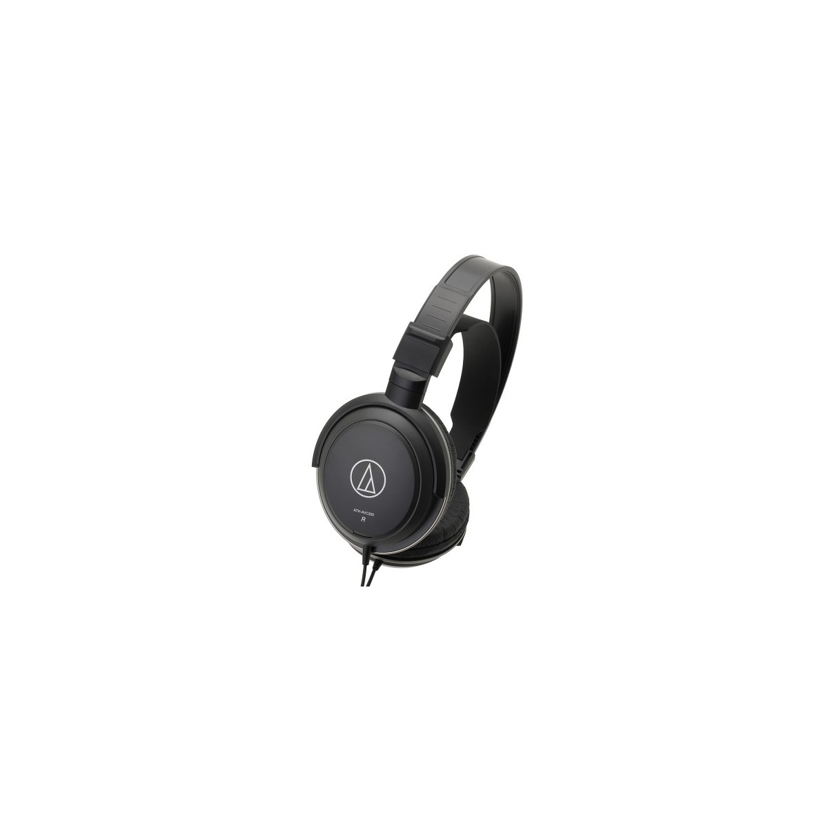 Zwarte over-ear koptelefoon met een gewatteerde hoofdband en oorkappen.
