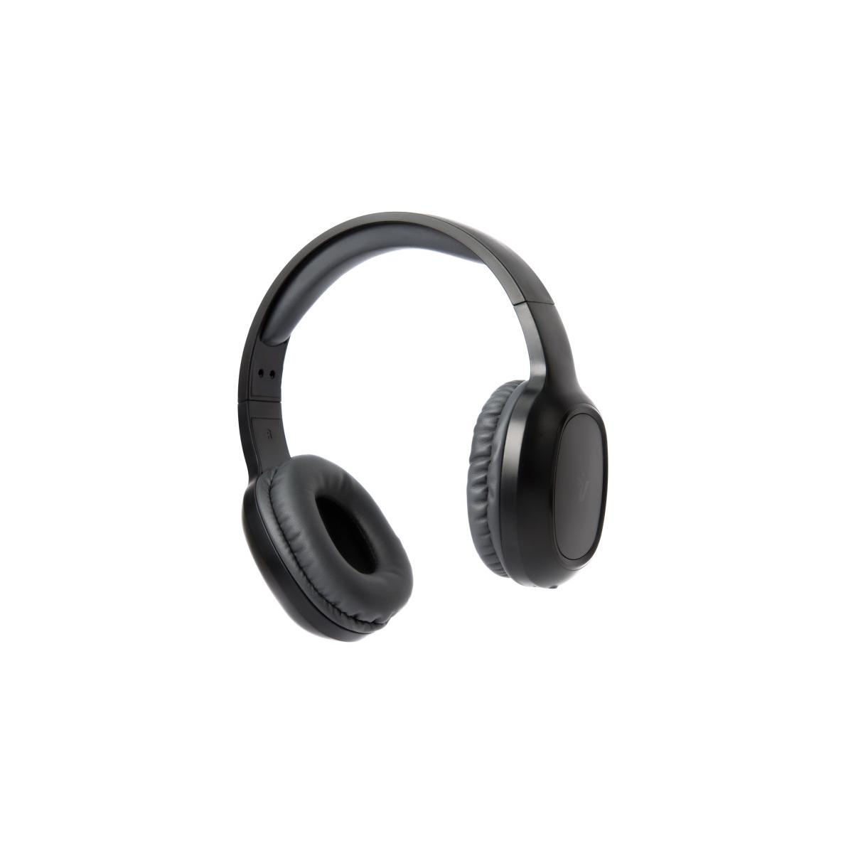 Cuffie nere over-ear con archetto e padiglioni imbottiti.