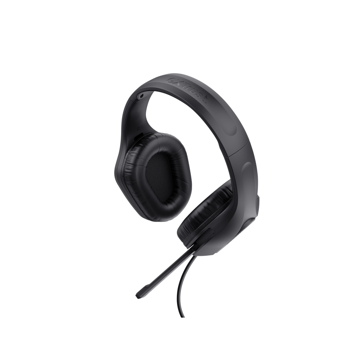 Cuffie over-ear nere con microfono e logo GXT, su sfondo bianco.
