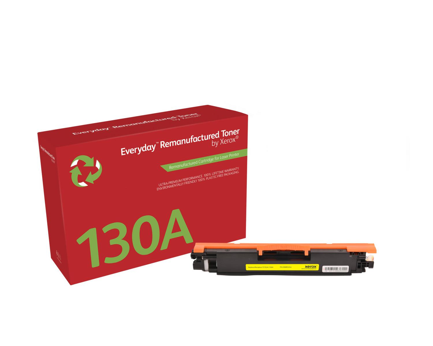 Rode doos voor Xerox 130A toner, met toner cartridge ernaast.