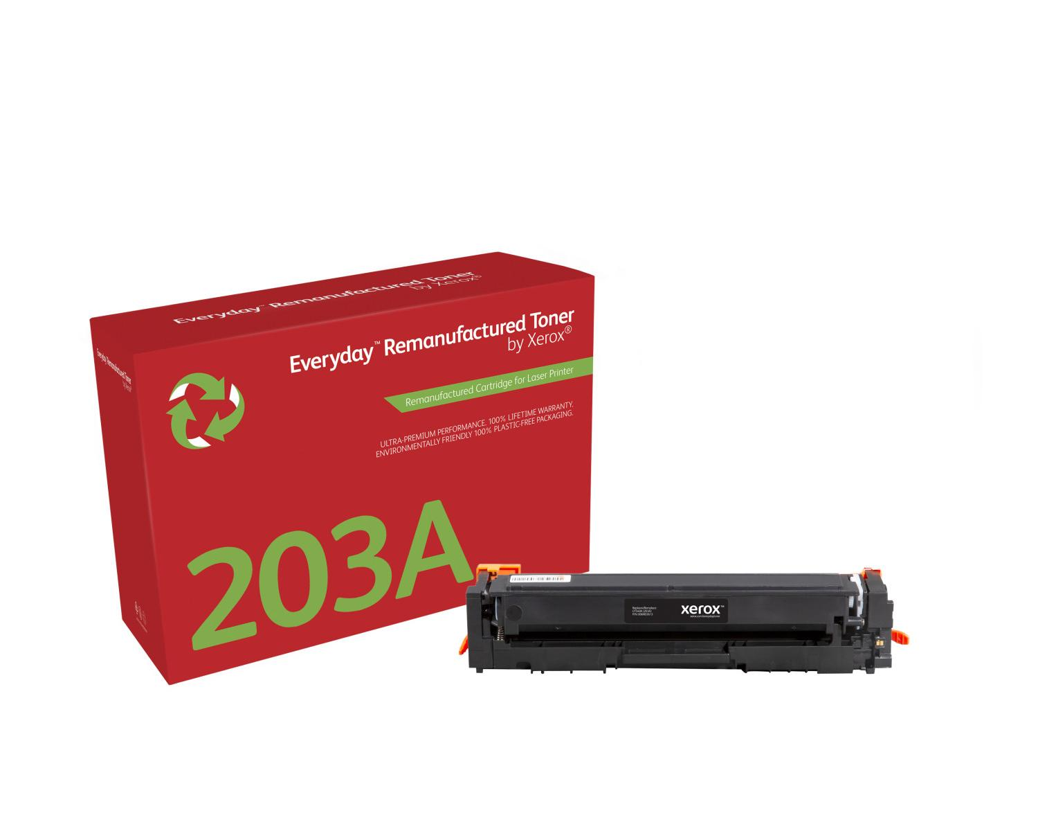 Scatola rossa con "Everyday Remanufactured Toner" e una cartuccia toner.