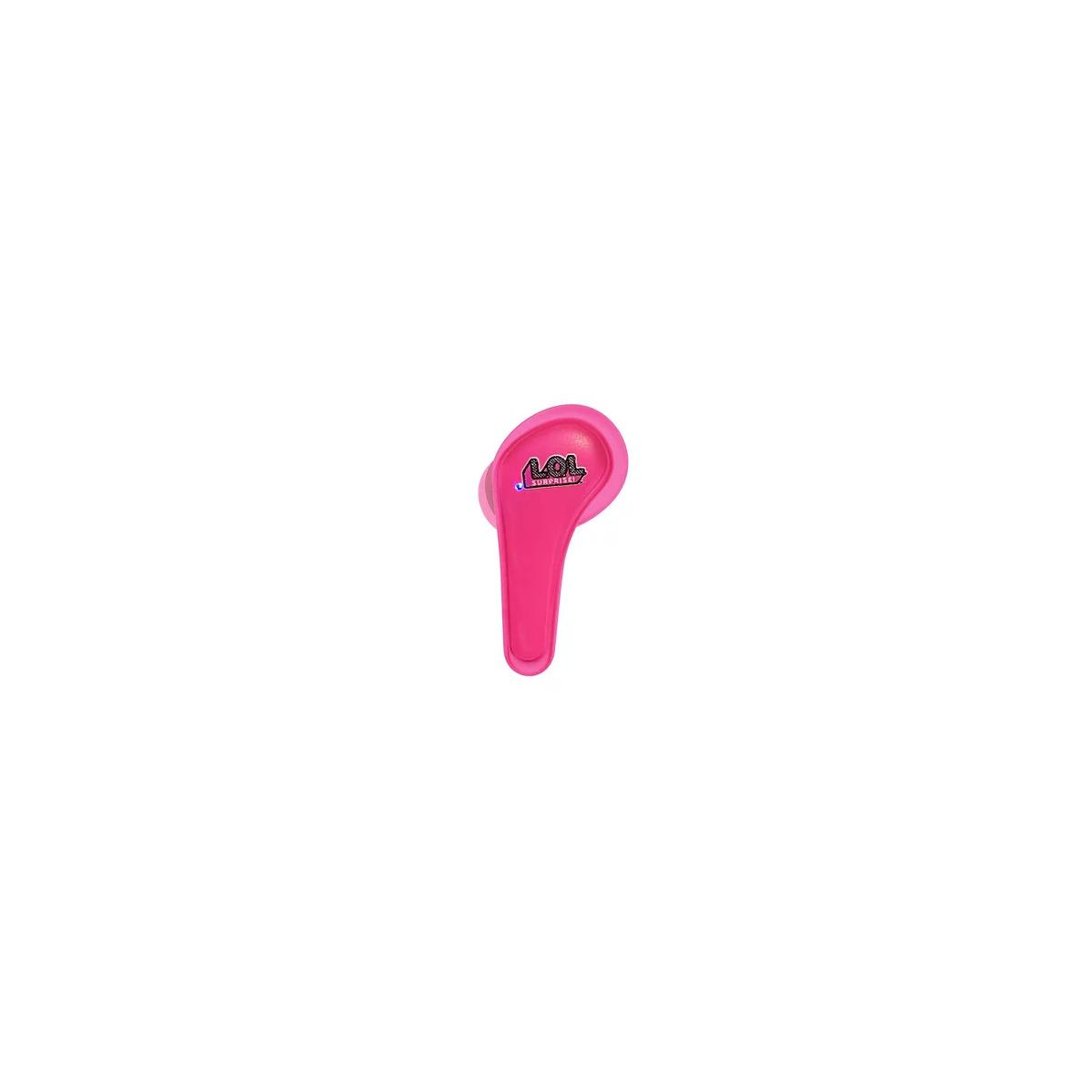 Ein pinker Haarbürstenkopf mit dem LOL Surprise Logo.