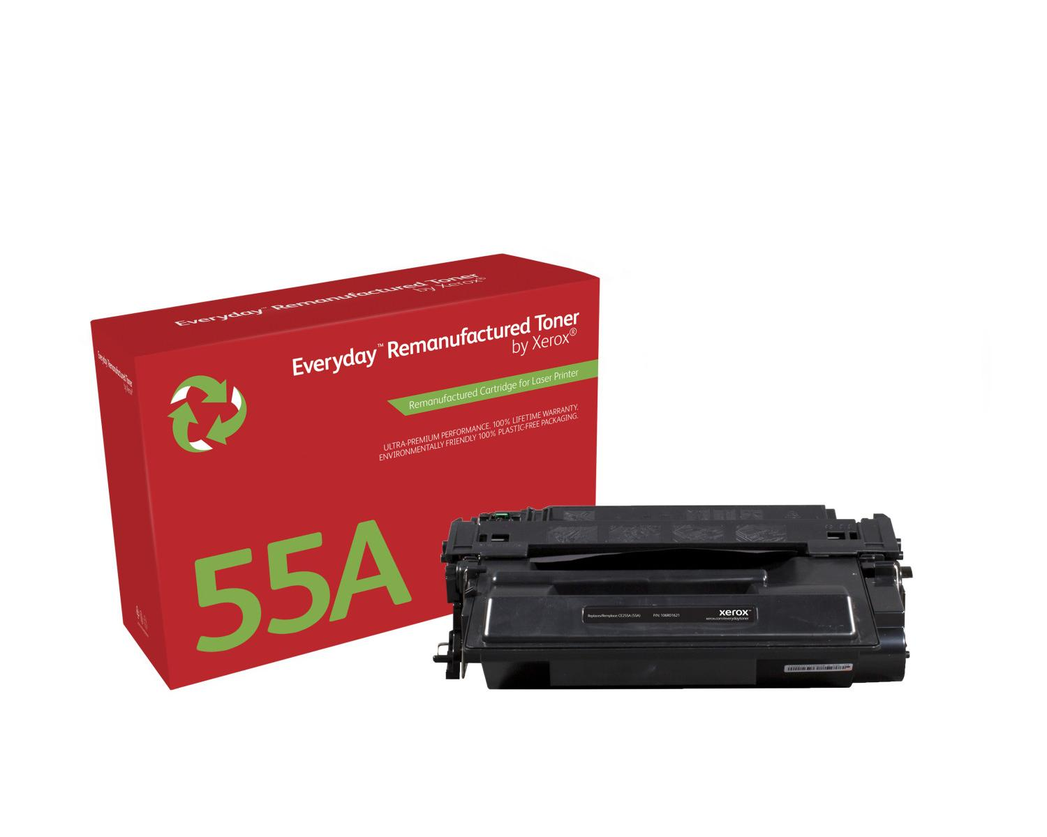 Rode doos met "55A" en Xerox tonercartridge.