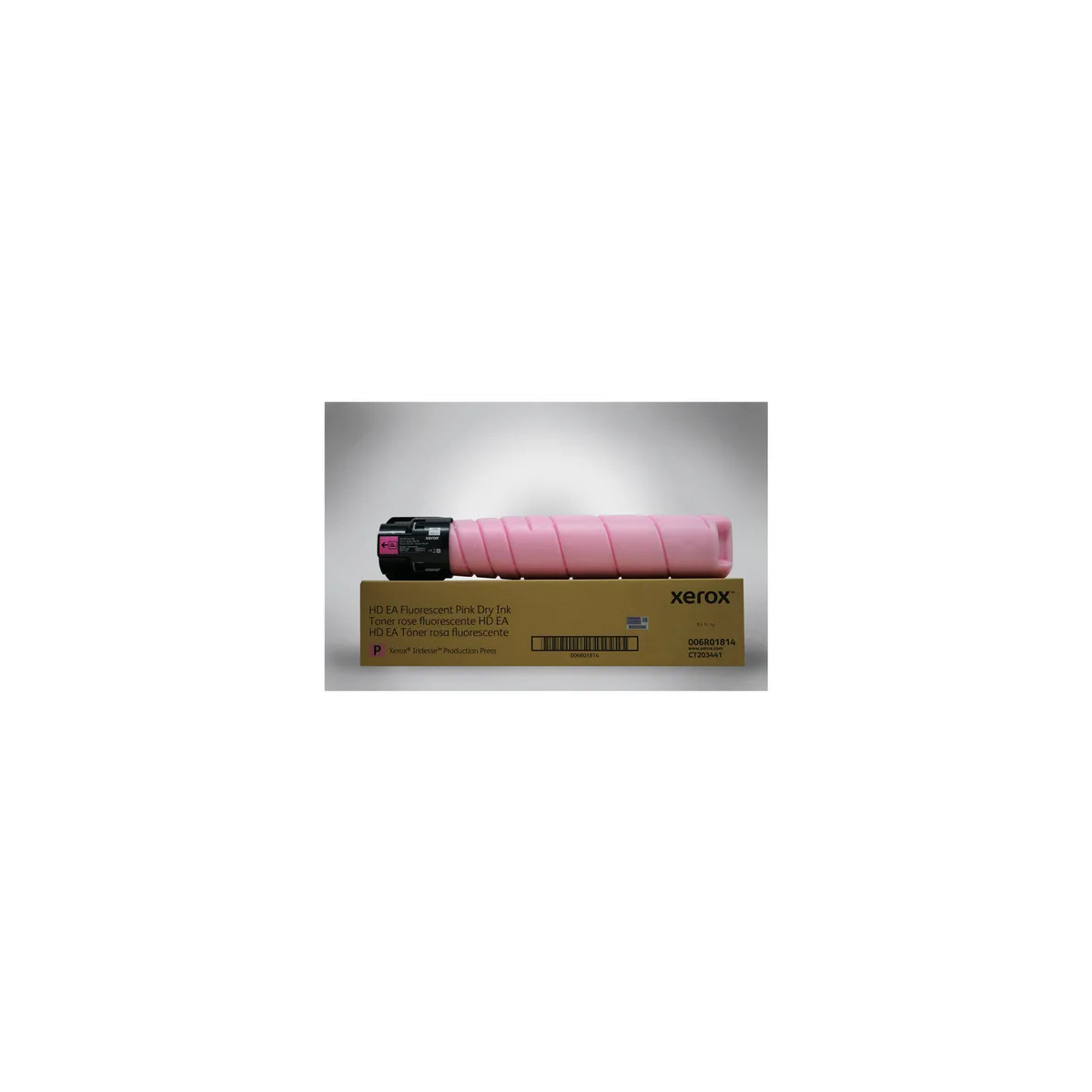 Una cartuccia toner Xerox rosa "HD EA Fluorescent Pink Dry Ink".