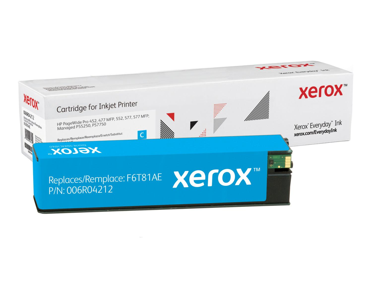 Niebieski tusz Xerox do drukarki atramentowej z tekstem i logo.