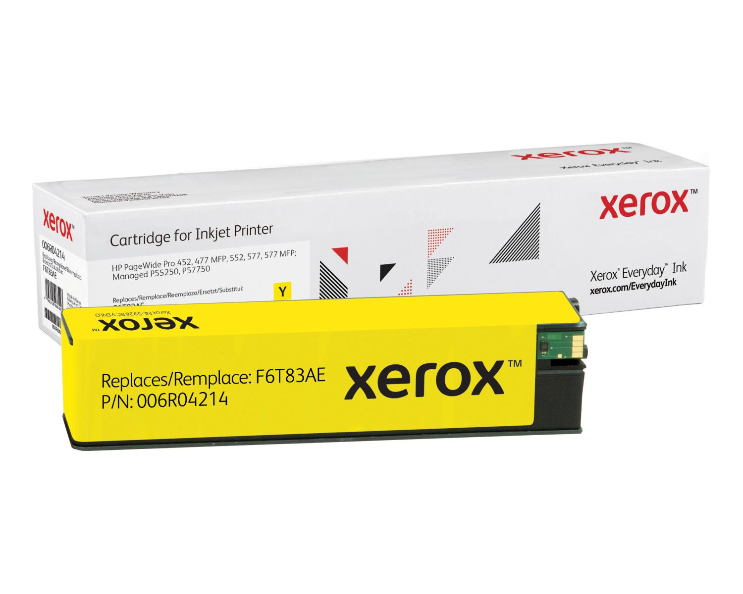 Scatola e cartuccia giallo inchiostro Xerox. Sostituisce F6T83AE. P/N 006R04214.