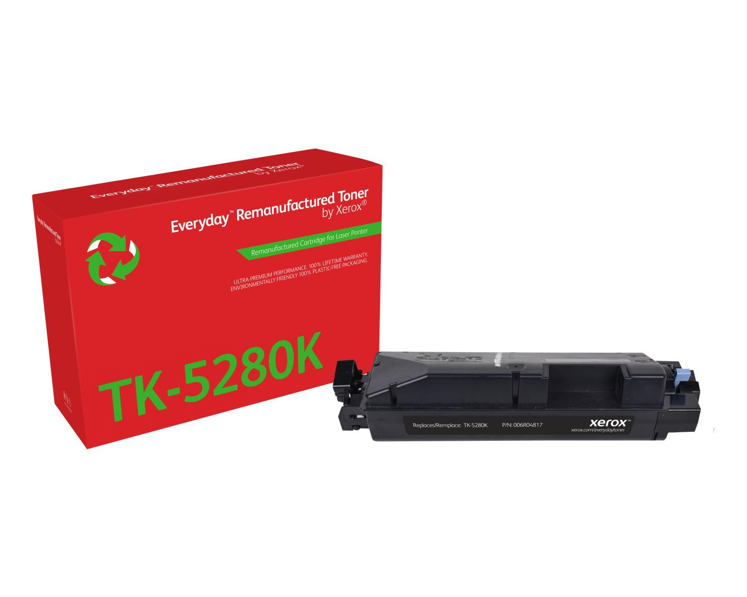 Cartuccia toner Xerox TK-5280K rossa e scatola.