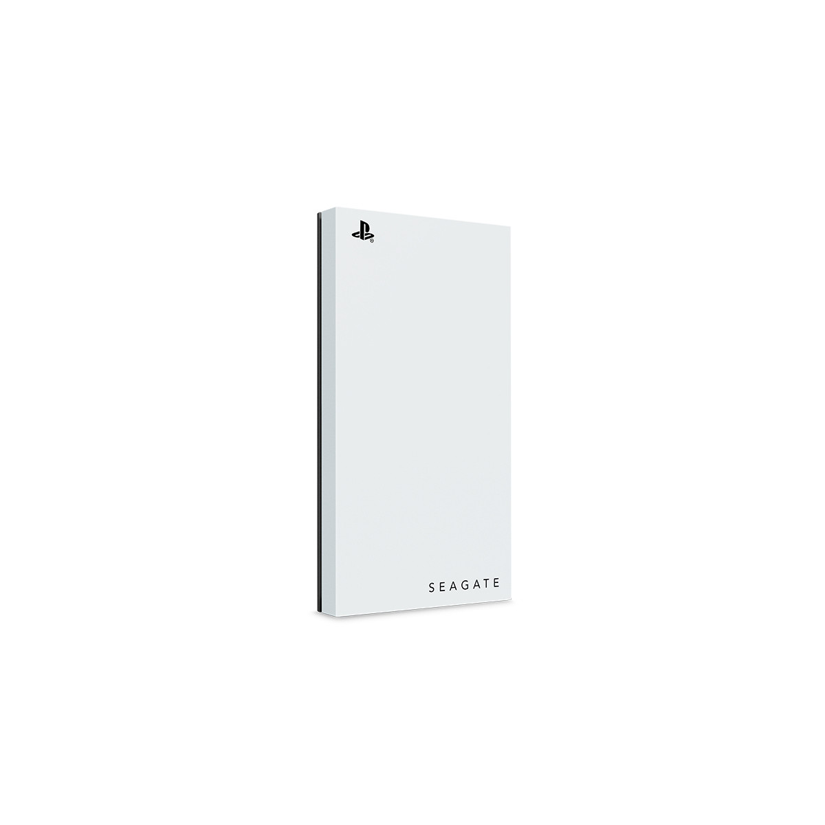 Witte externe harde schijf met PlayStation-logo en Seagate-tekst.