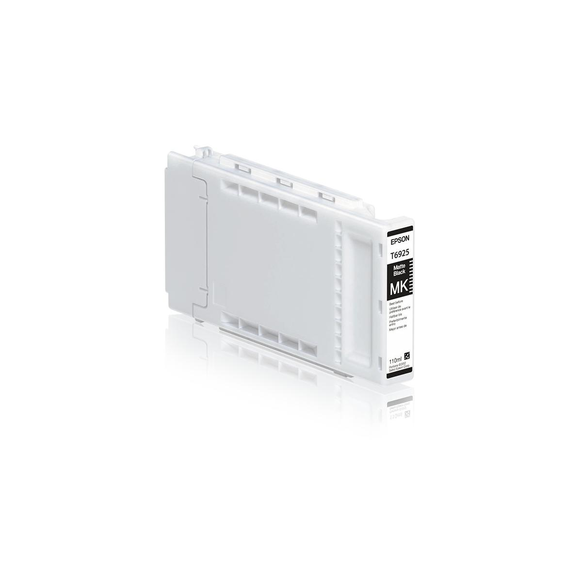Een witte Epson T6925 inktcartridge voor Mat Zwart, 110ml.