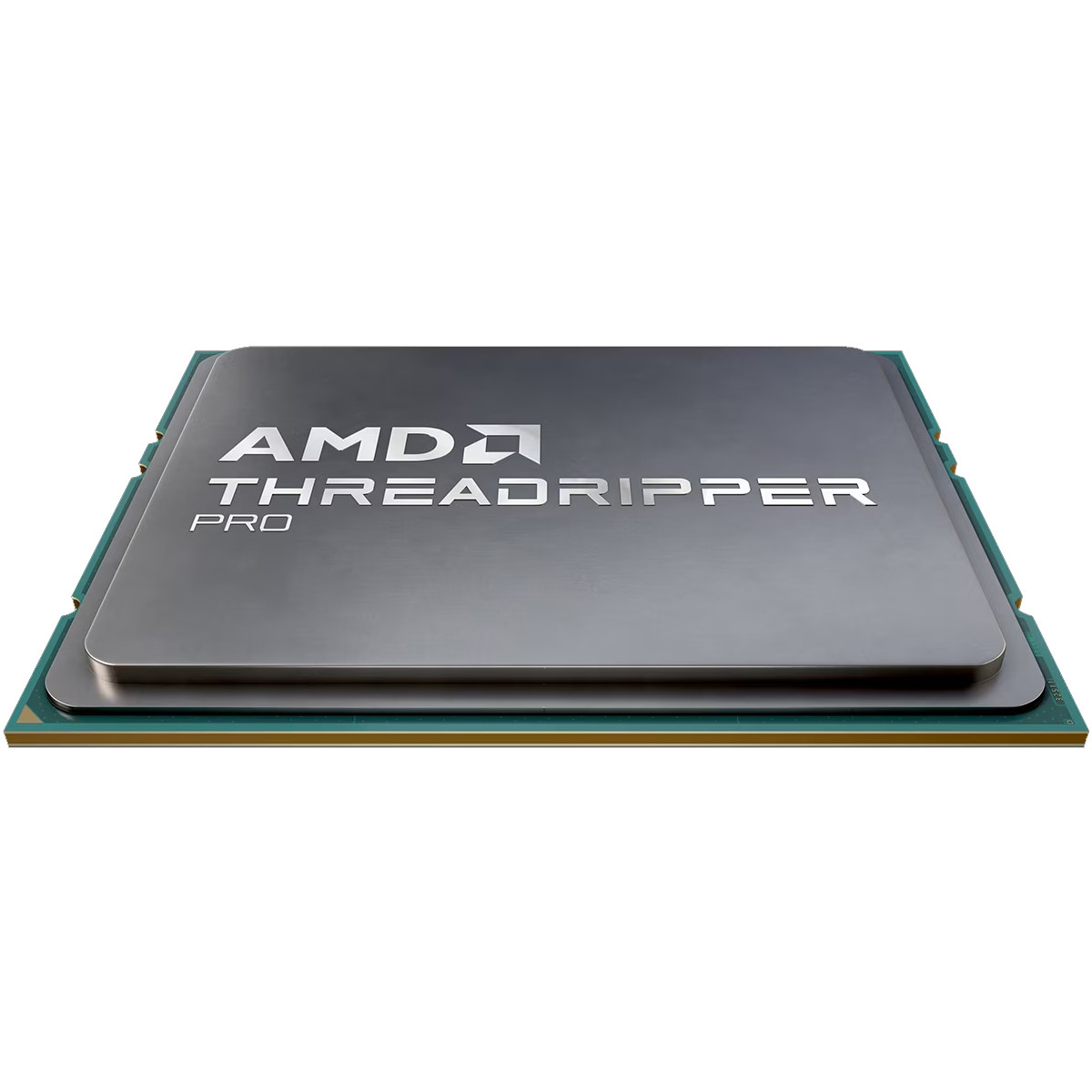 Un processeur AMD Threadripper PRO, isolé sur fond blanc.
